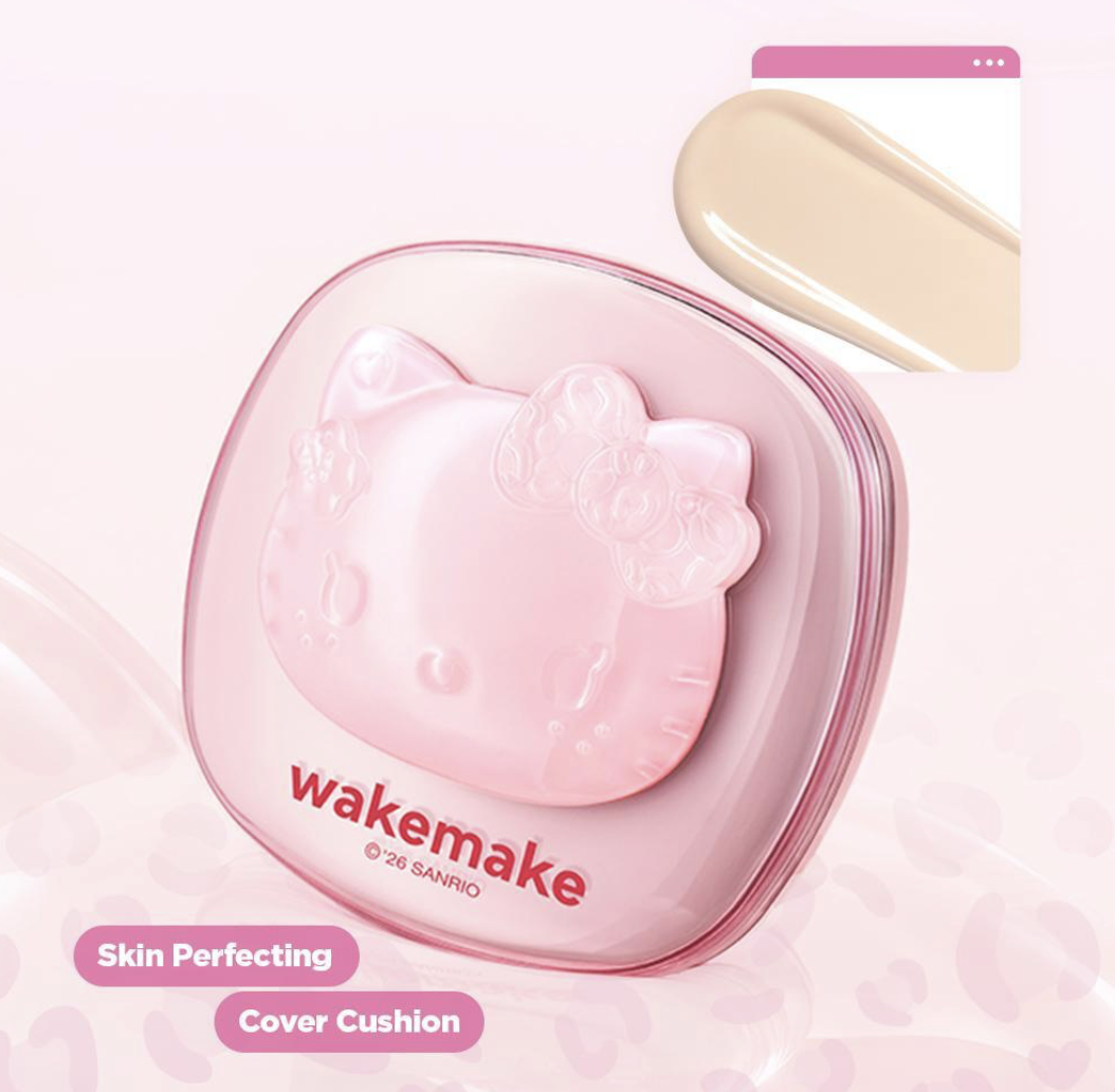 韓國 WAKEMAKE x Hello Kitty 柔焦貼膚 持久遮瑕氣墊｜Skin Perfecting Cover Cushion