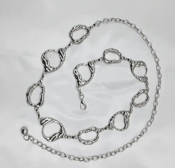 Metal Geometric Body Chain Dress Belt
