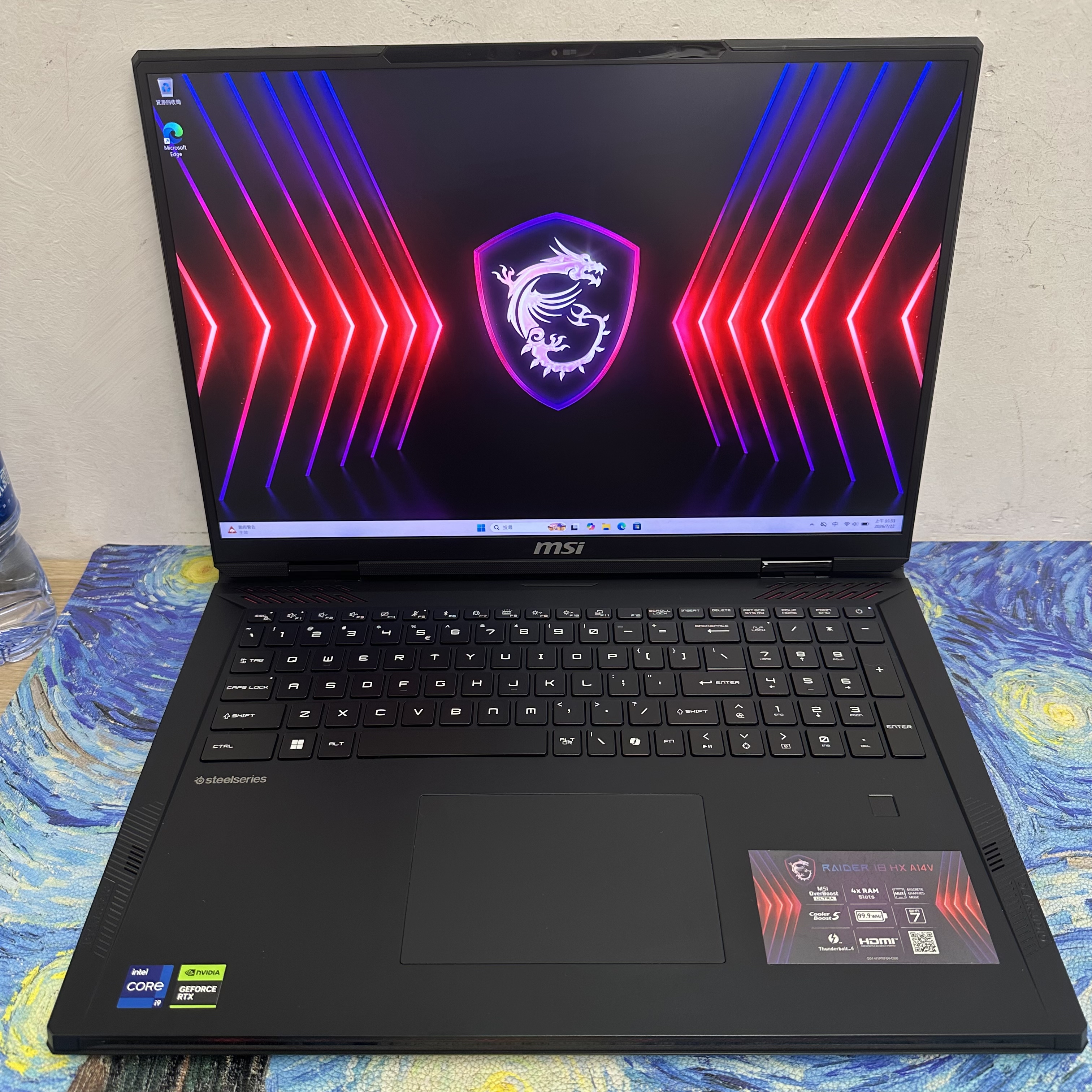 #6040 MSI  Raider 18 HX A14V i9-14900HX /32GB Ram/2TB SSD/RTX4080獨立顯示卡/18寸 4K 120Hz Mon/RGB 彩色Keyboard/ Gaming Laptop / Notebook / Laptop / PC Gaming / Movie / Netflix / Youtube / Win11