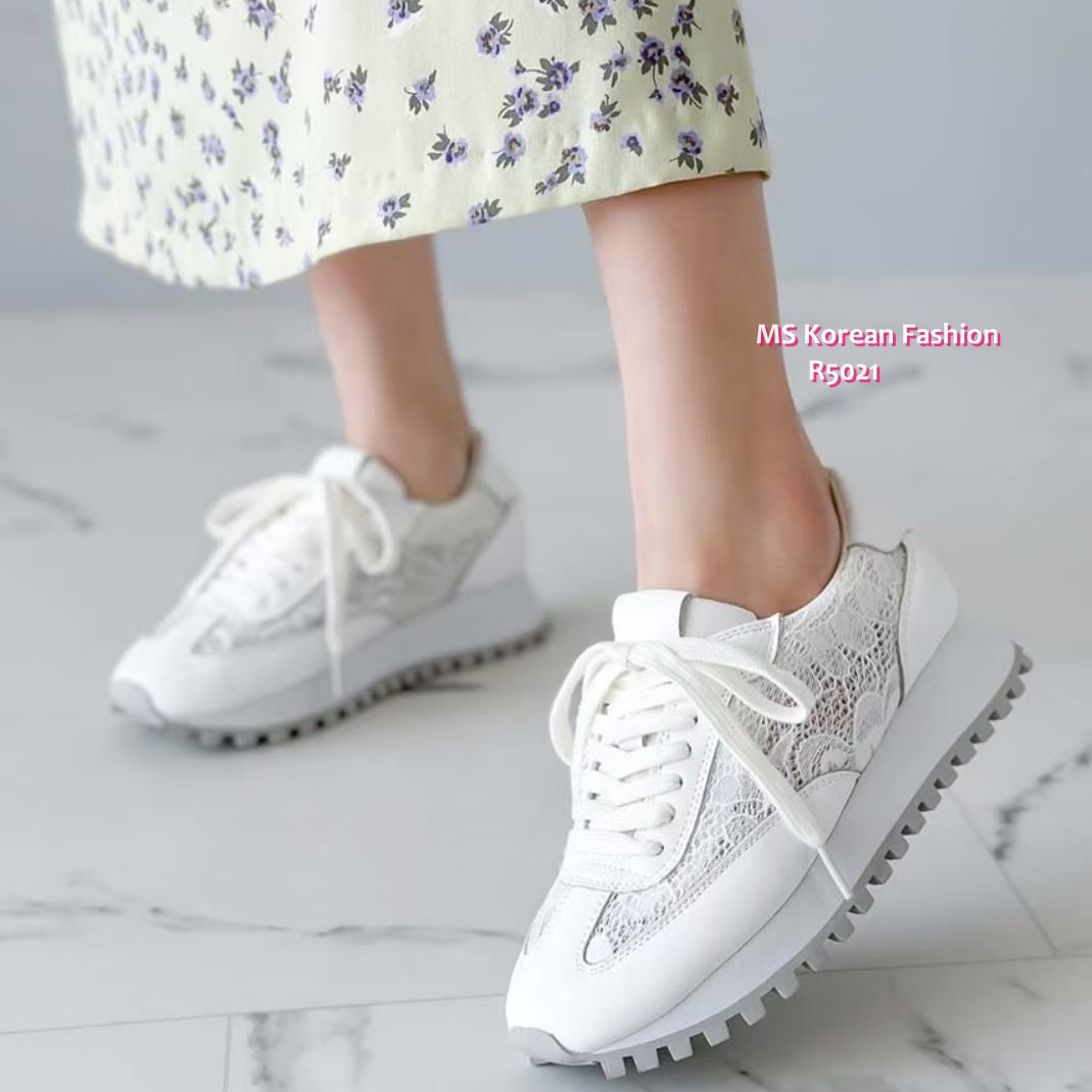 R5021 韓國🇰🇷真皮拼lace波鞋
