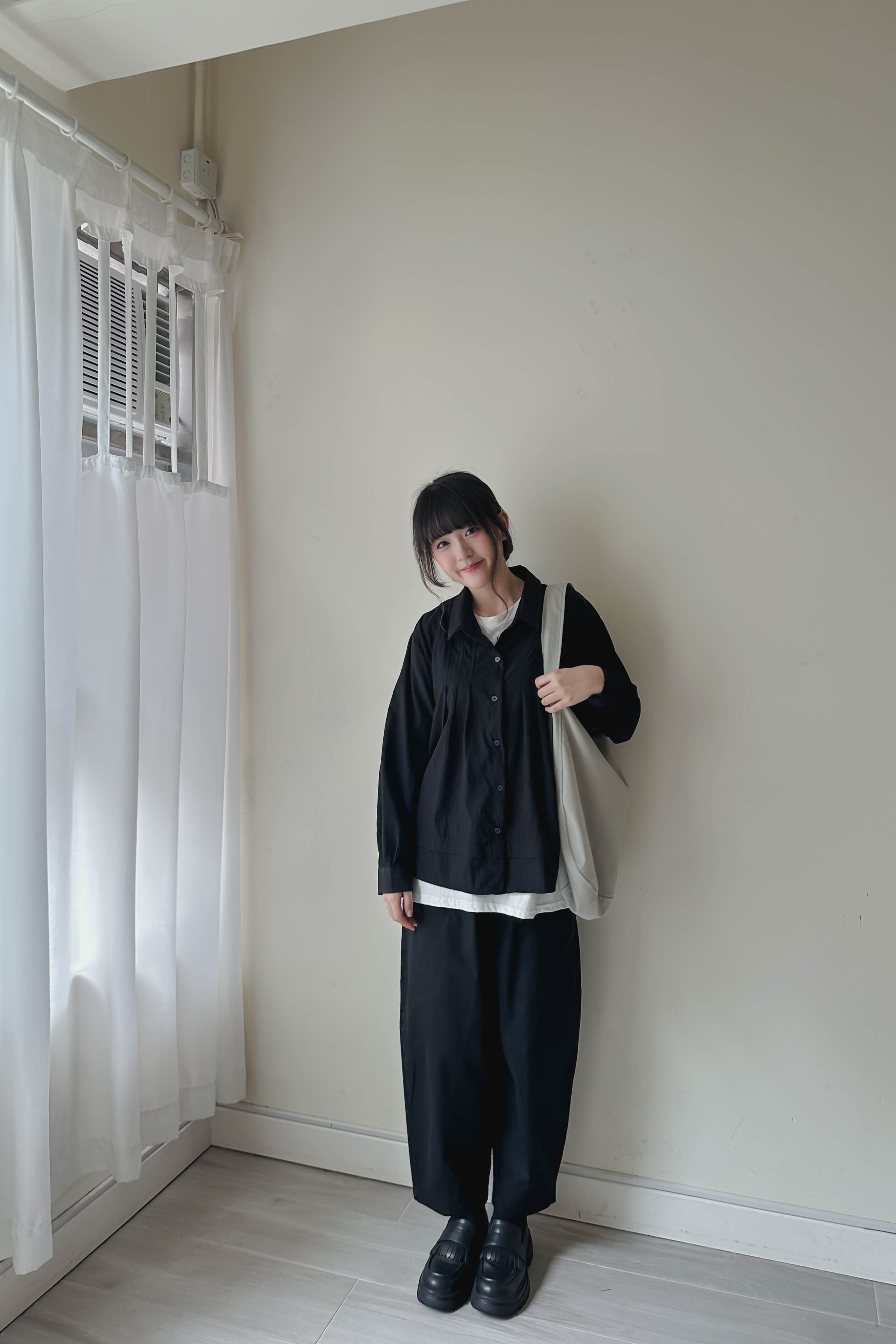 棉質輕身九分彎刀褲 (兩色入)