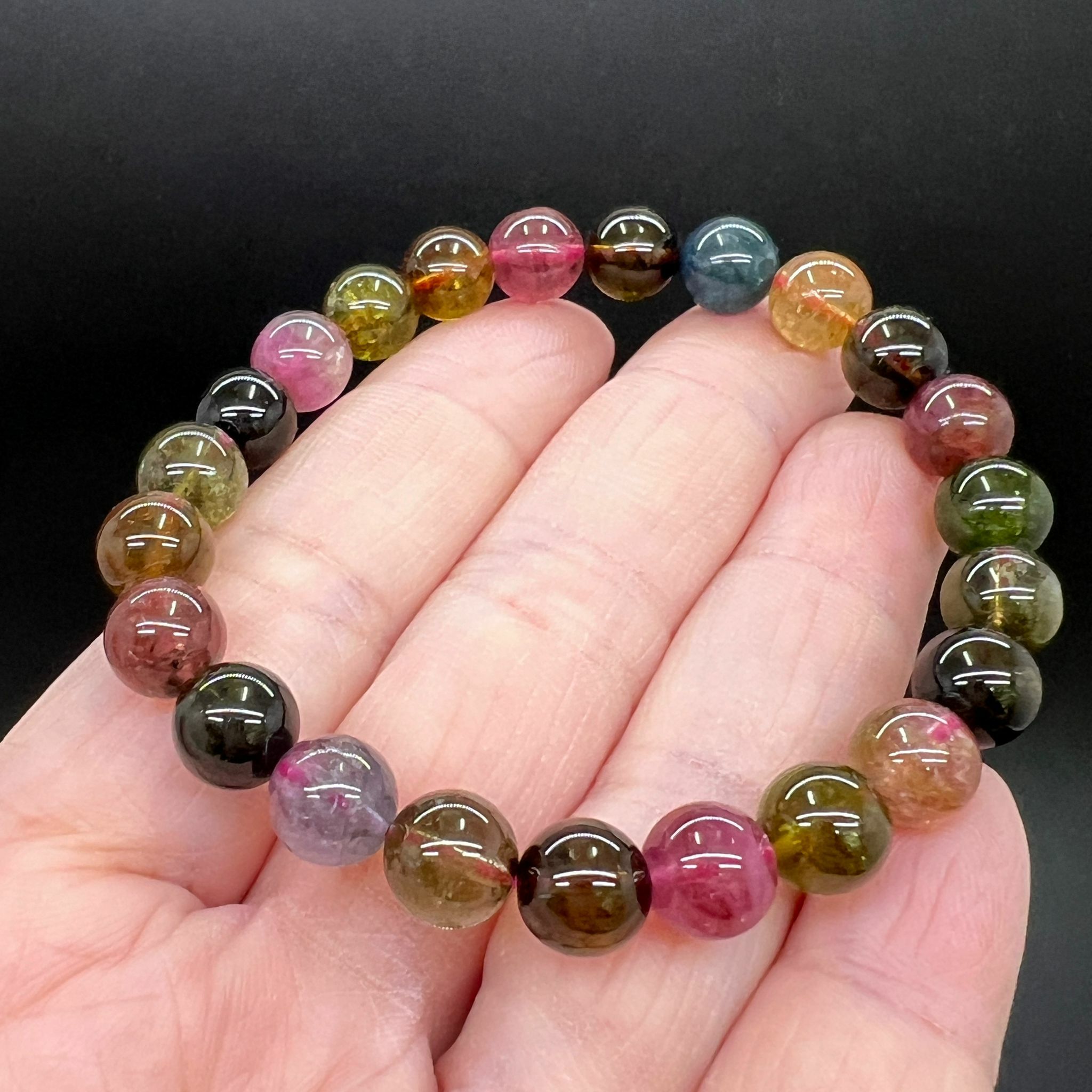 老礦碧璽手串 7.5mm+/- (#2)