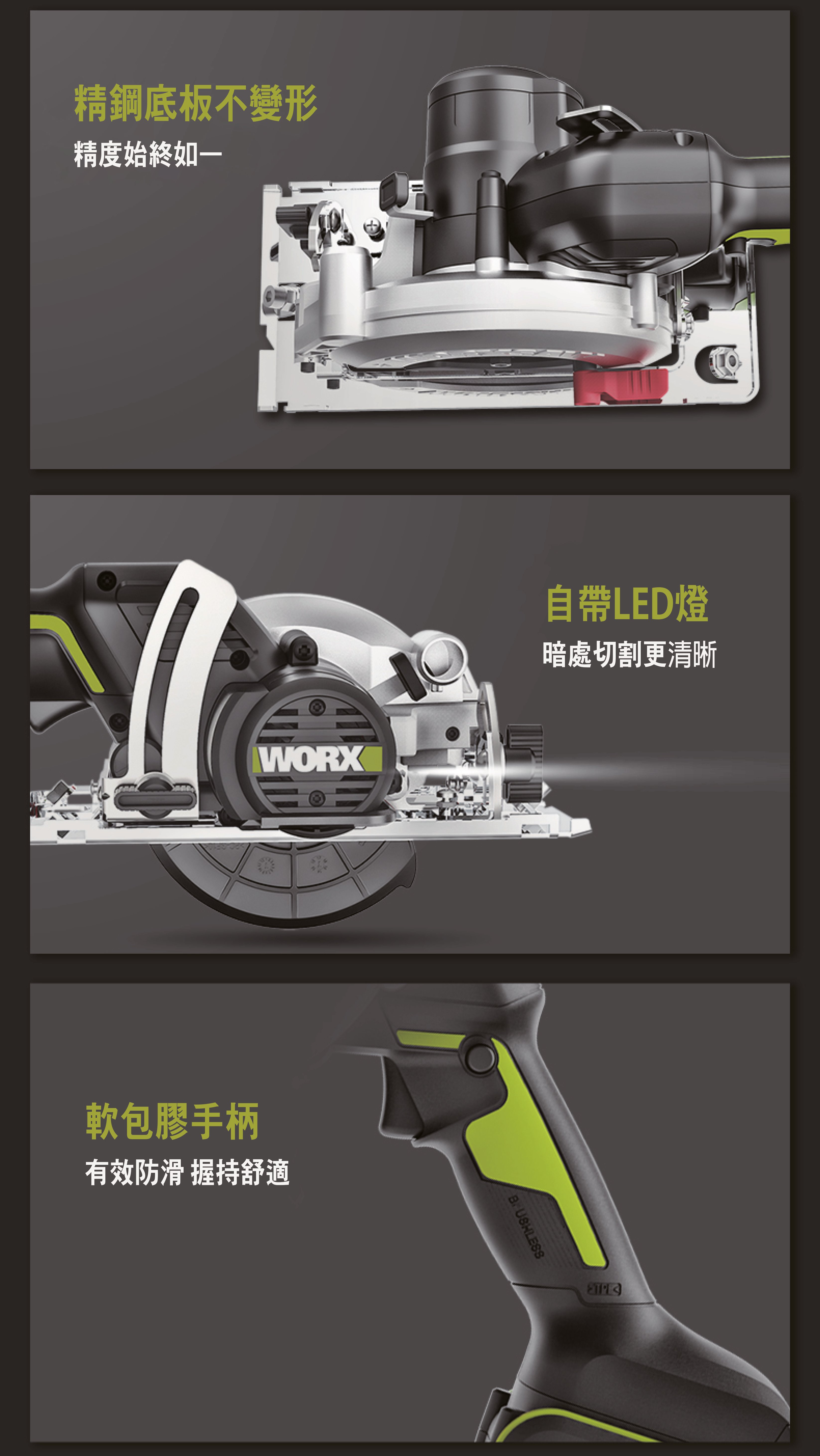 WORX WU533 120mm鋰電無碳電圓鋸 (4.0Ah電x2+6A充電器)