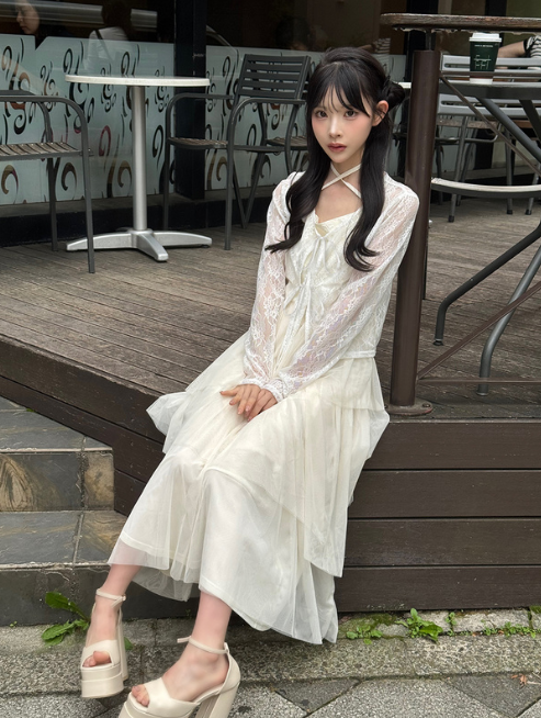 春天必備! 蕾絲綁帶外套 [ru1226]