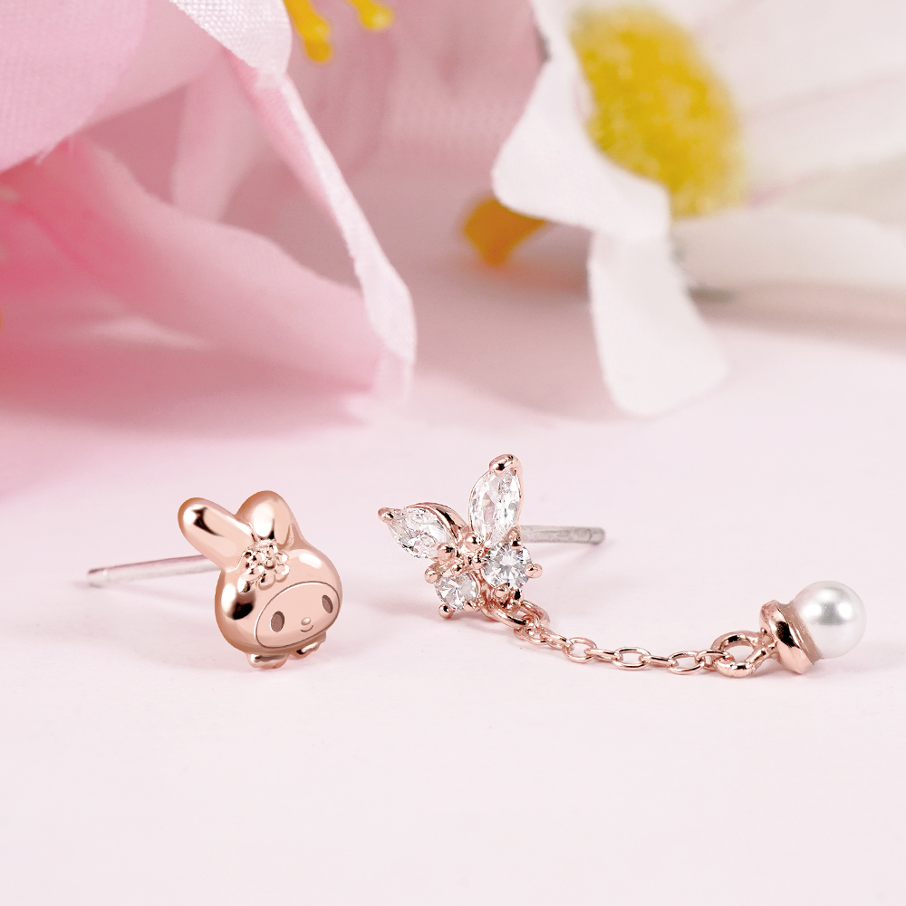 📦訂購 台灣限定 三麗鷗SanrioＸSTORY 故事銀飾 My Melody 童話仙子系列 美樂蒂蝴蝶晶鑽純銀耳環