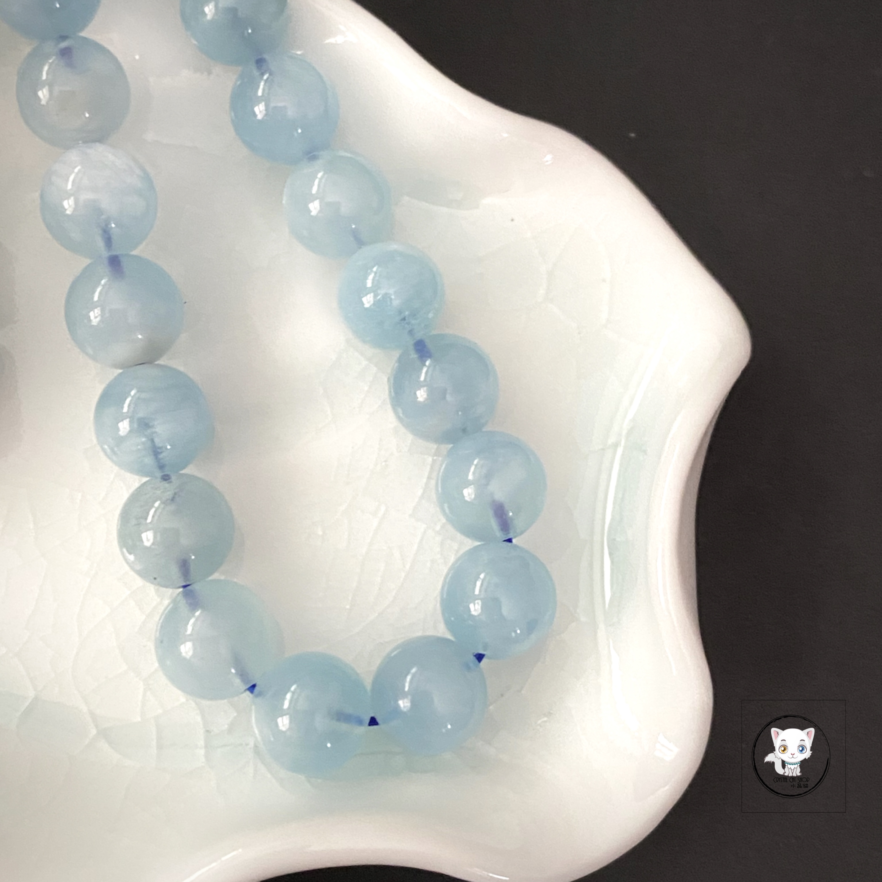 天然海藍寶手鏈 9mm