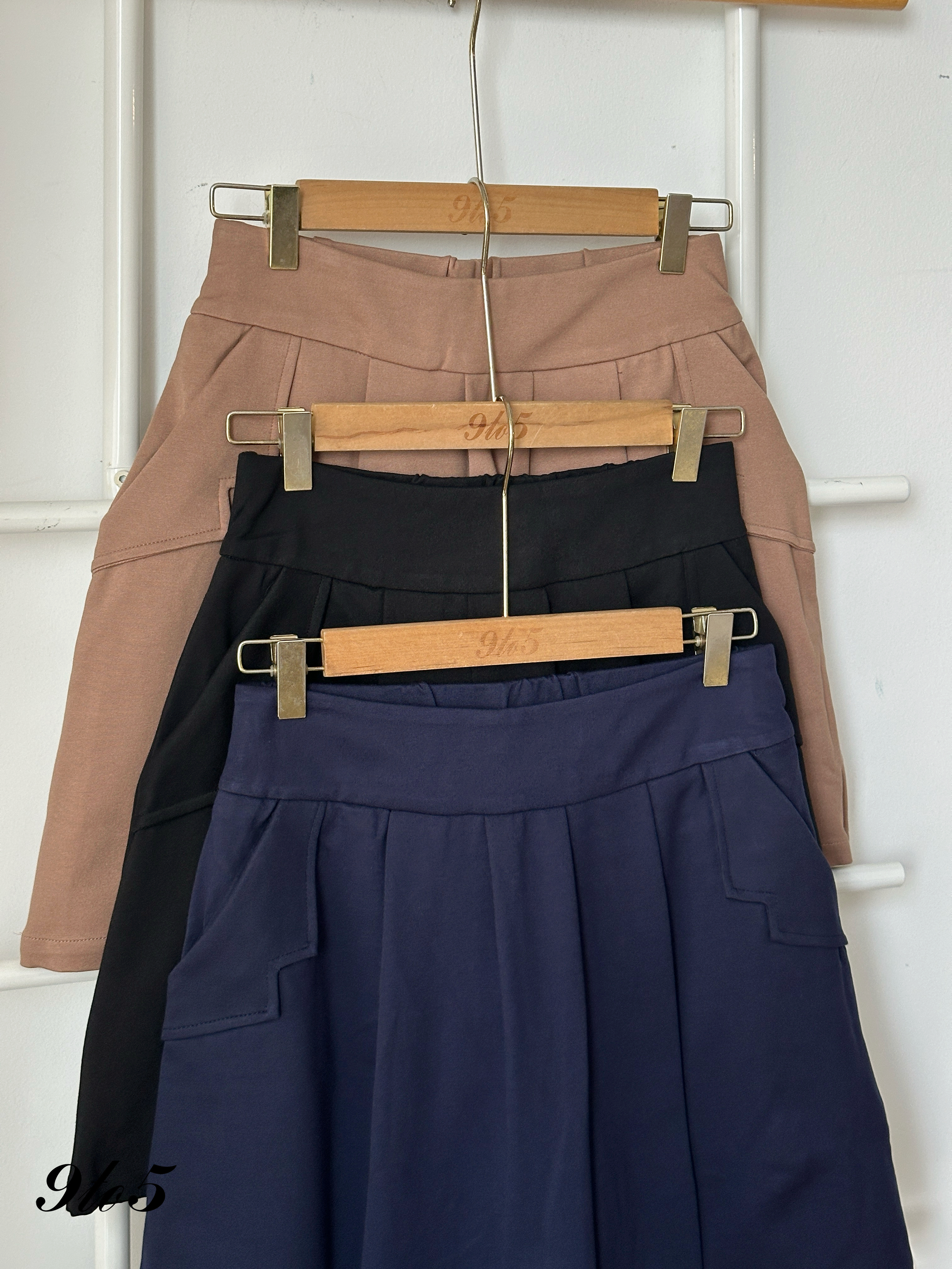 S1863 A Line Pleated Skirt - 3 Colors 