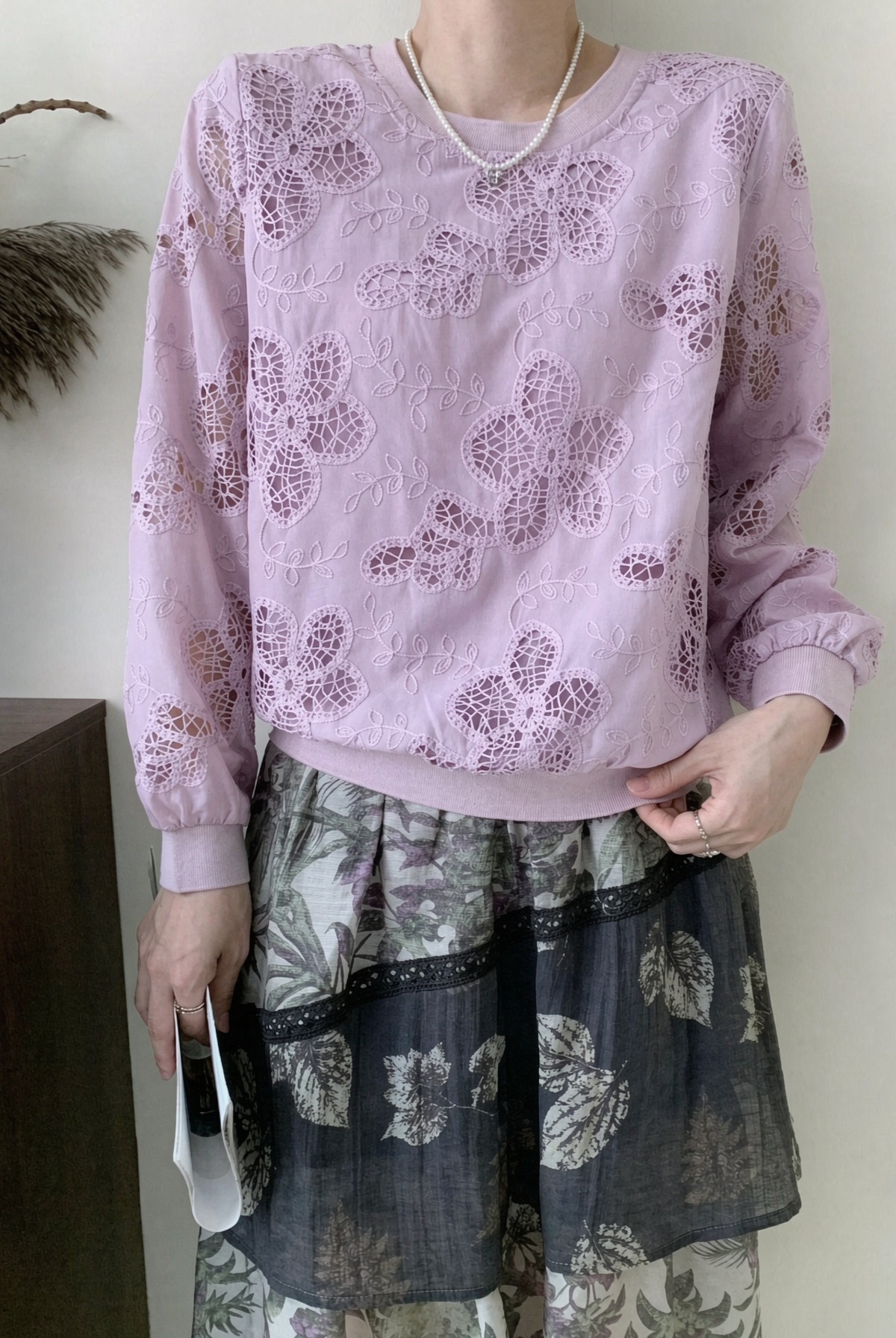 刺綉通花上衣(M38寸胸/L40寸/XL42寸)