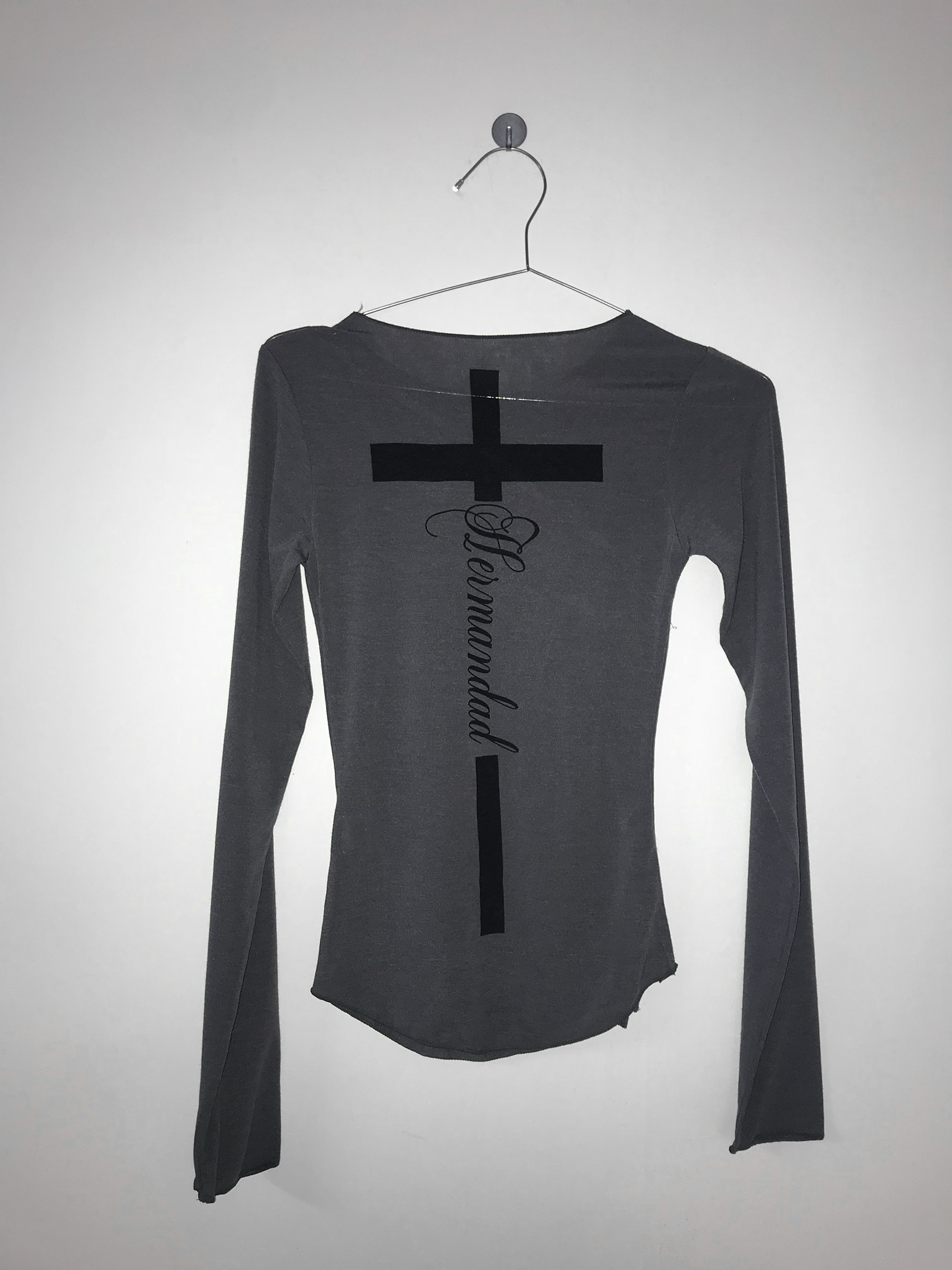 Sheer Tie-Front Cross Graphic Top