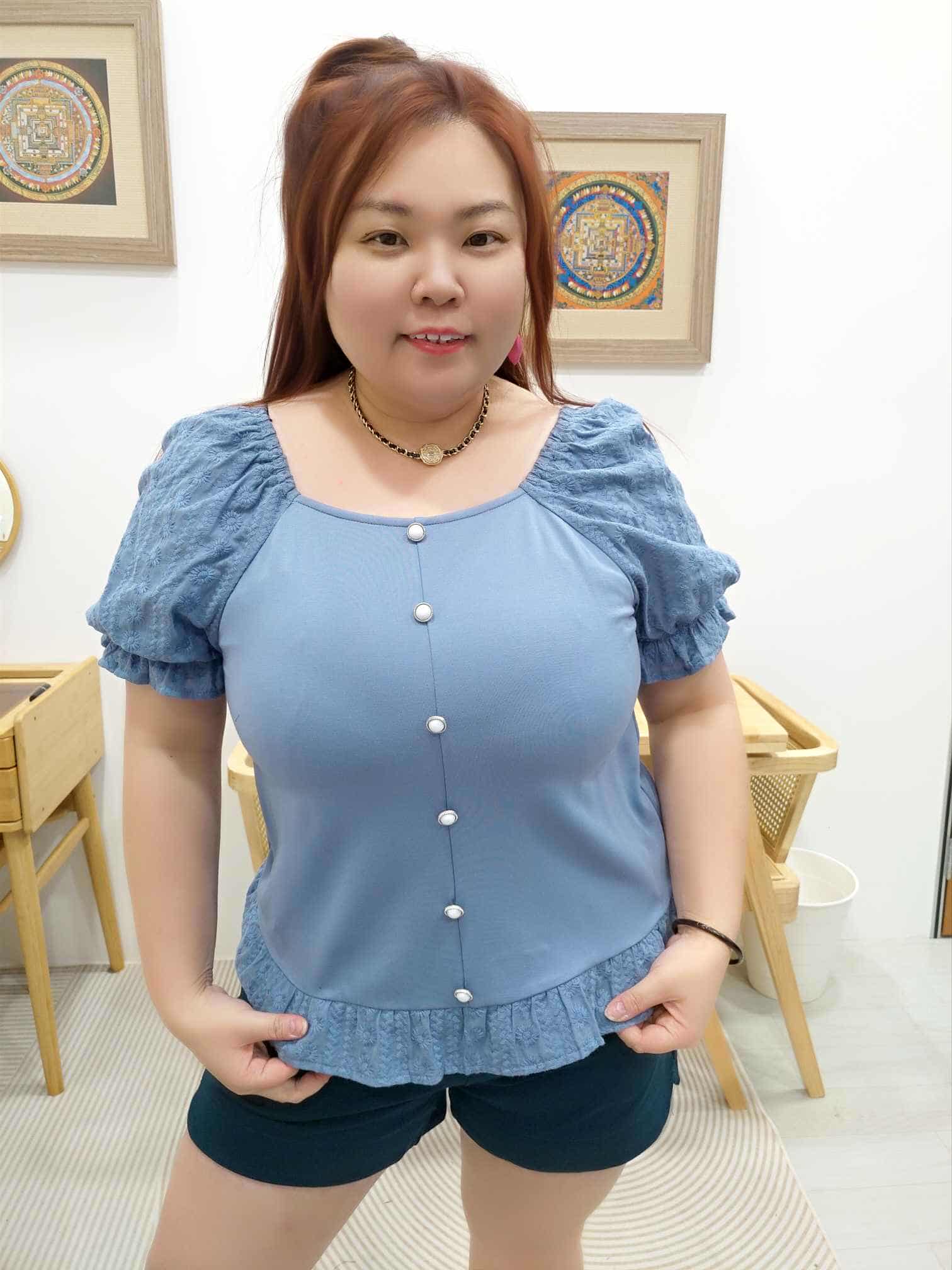 OTB17 BE#282029 拼筒花袖设计上衣