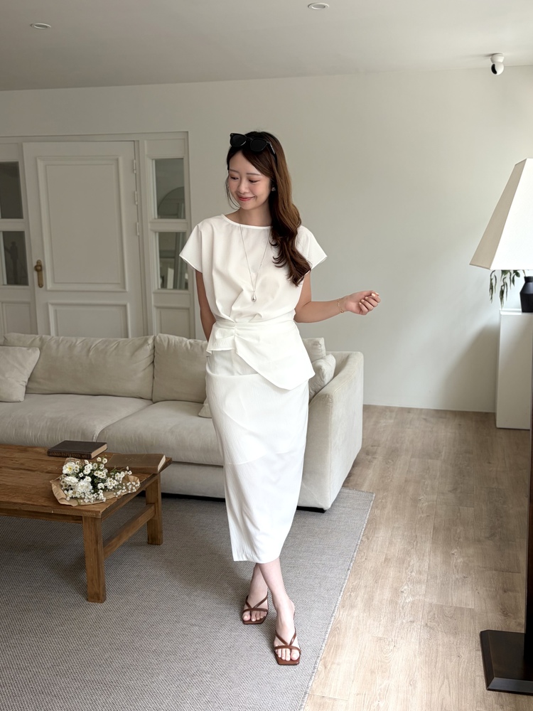 Lyra Ruched Set (White)