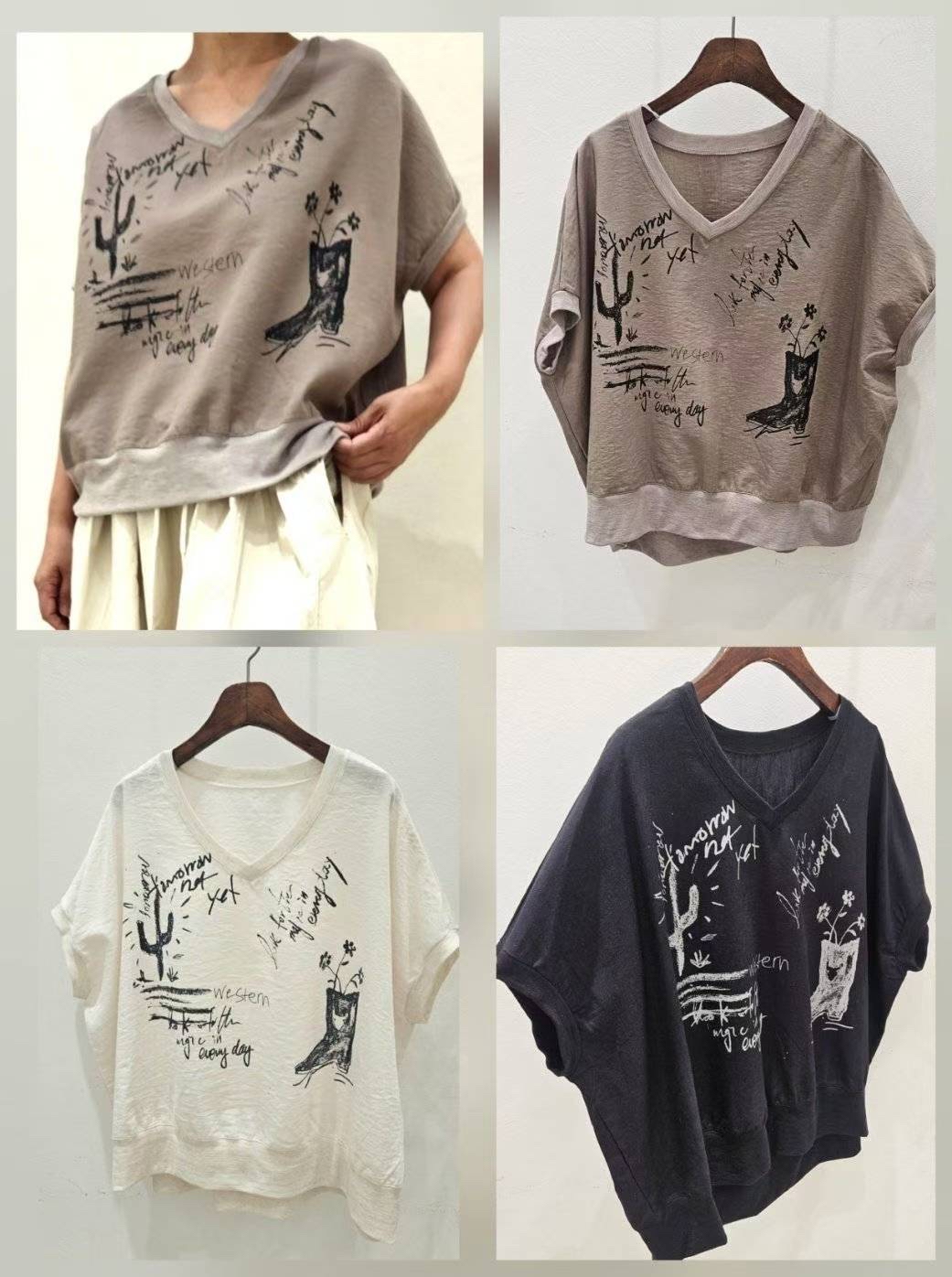 V 領Print Top 