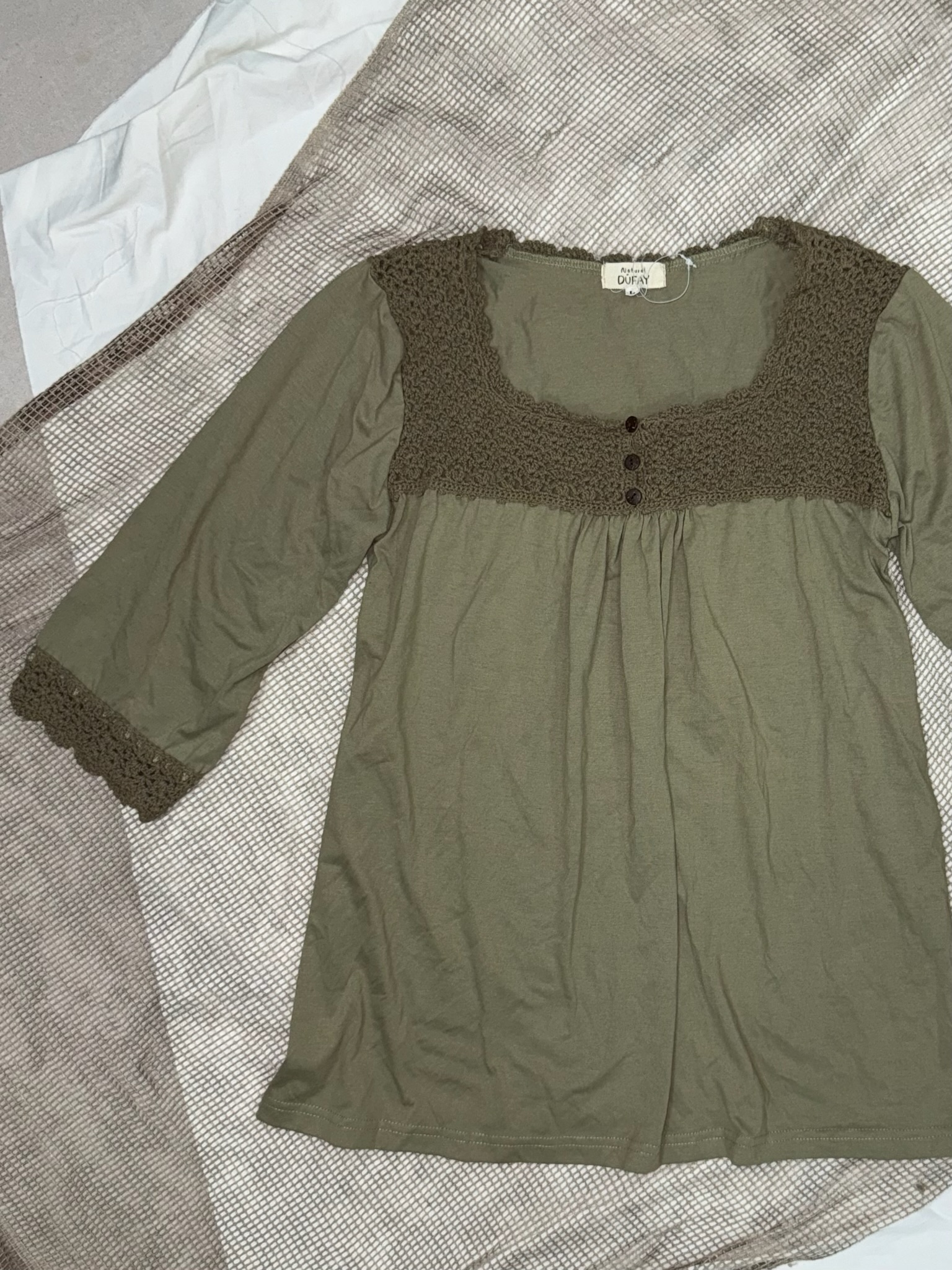 Olive Green Mori Square Neck Tunic