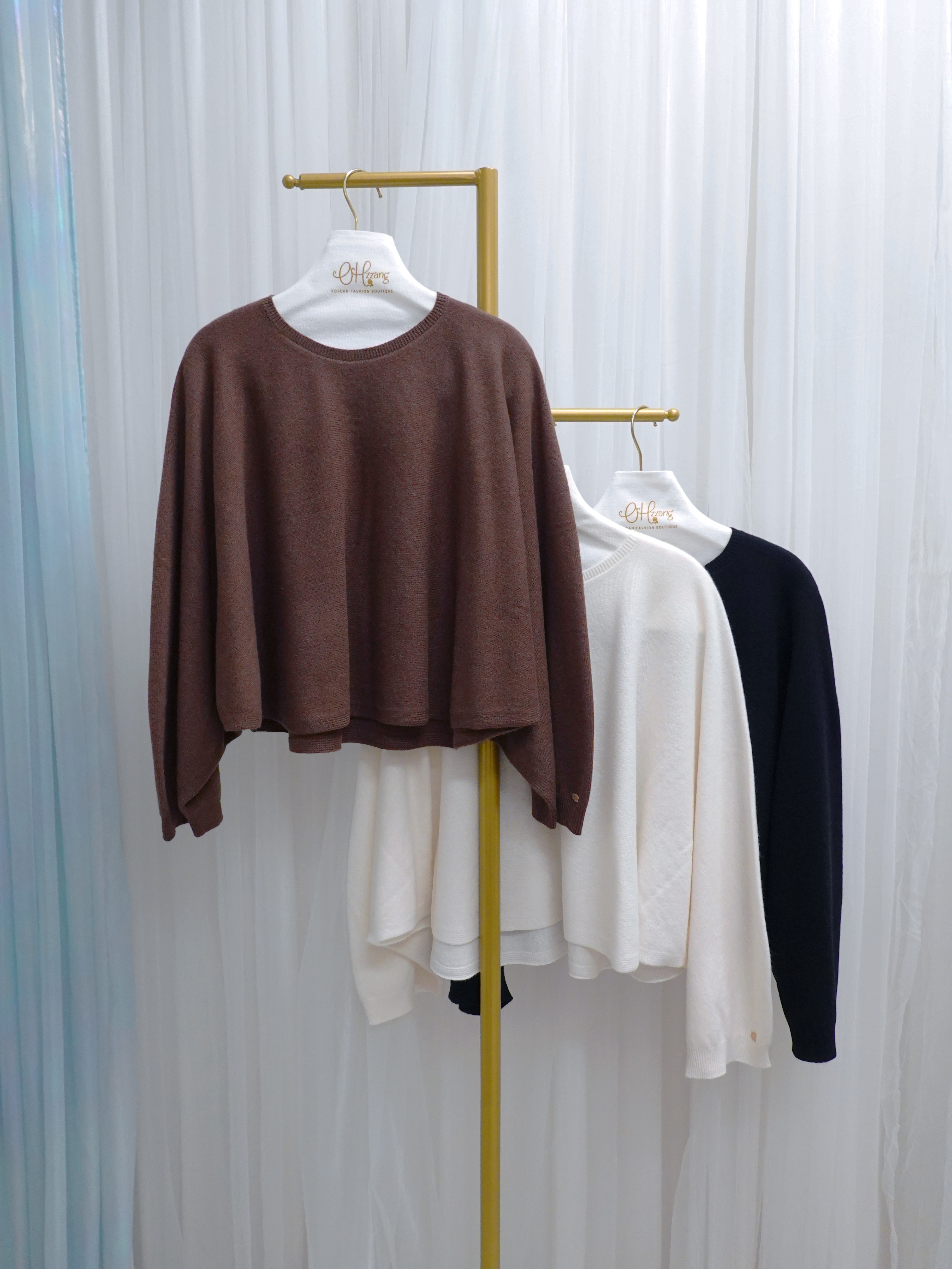 TOP09_09 超細羊毛蝙蝠袖短knit (3色)