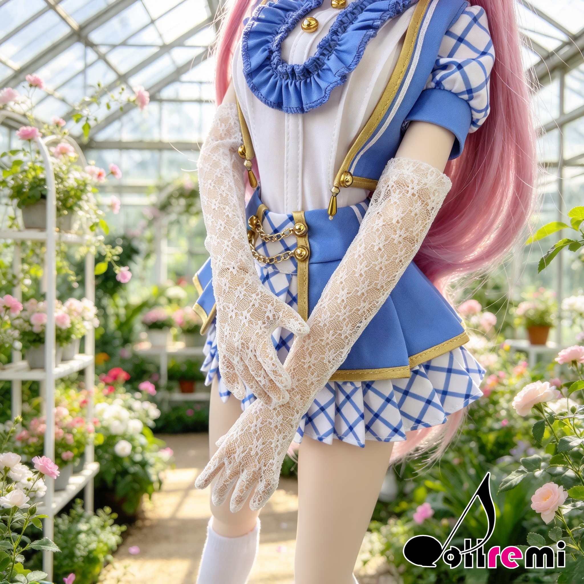 【dollremi】(A0124) 白色及肘蕾丝手套 White Elbow-length lace gloves