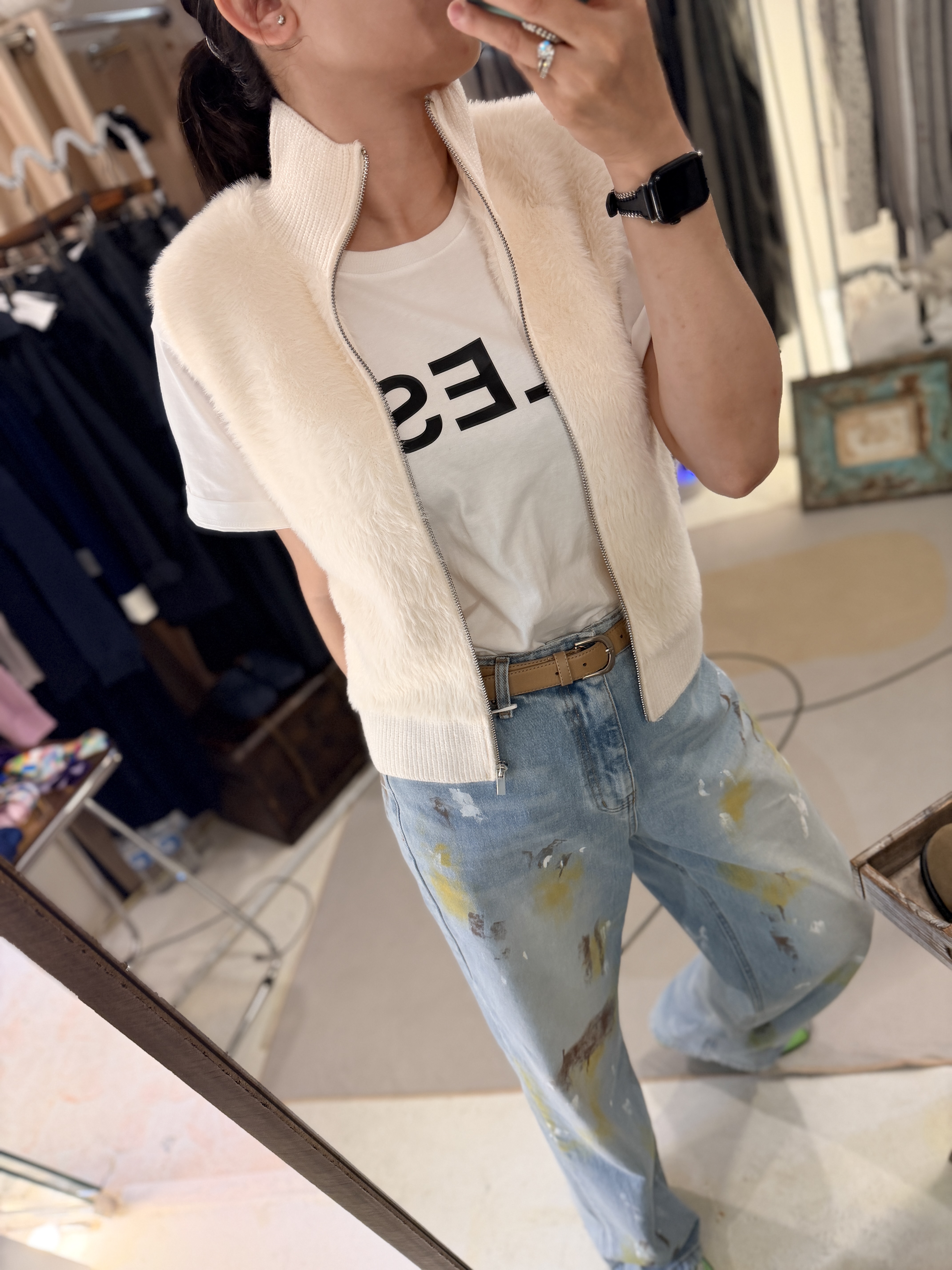 Fake fur vest outer