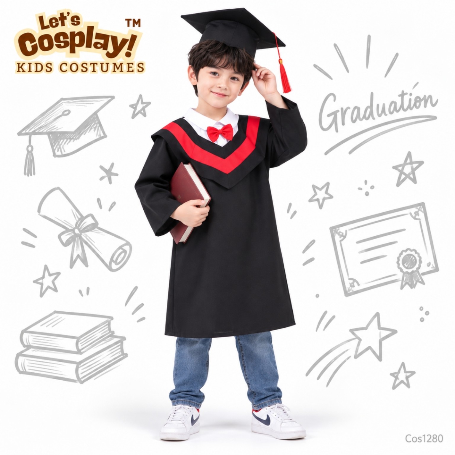 兒童幼稚園小學畢業袍連畢業帽 畢業影相留念 Lets Cosplay Cos1280