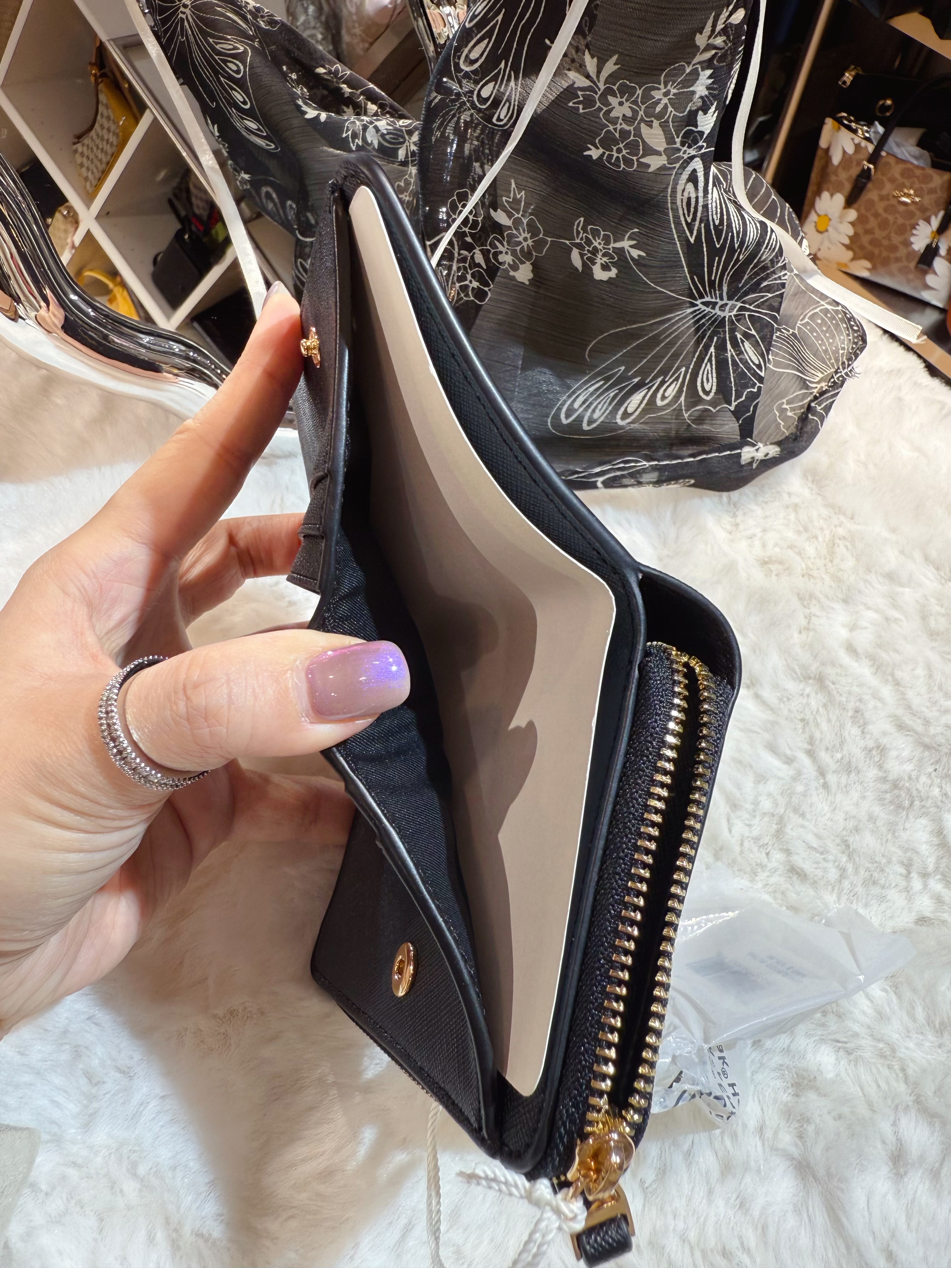 Tory burch Emerson zip wallet sf/blk