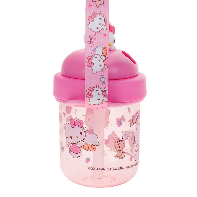 Hello Kitty 330ml BPA & BPS Free 膠水樽連飲管及頸繩(9-8329-1）