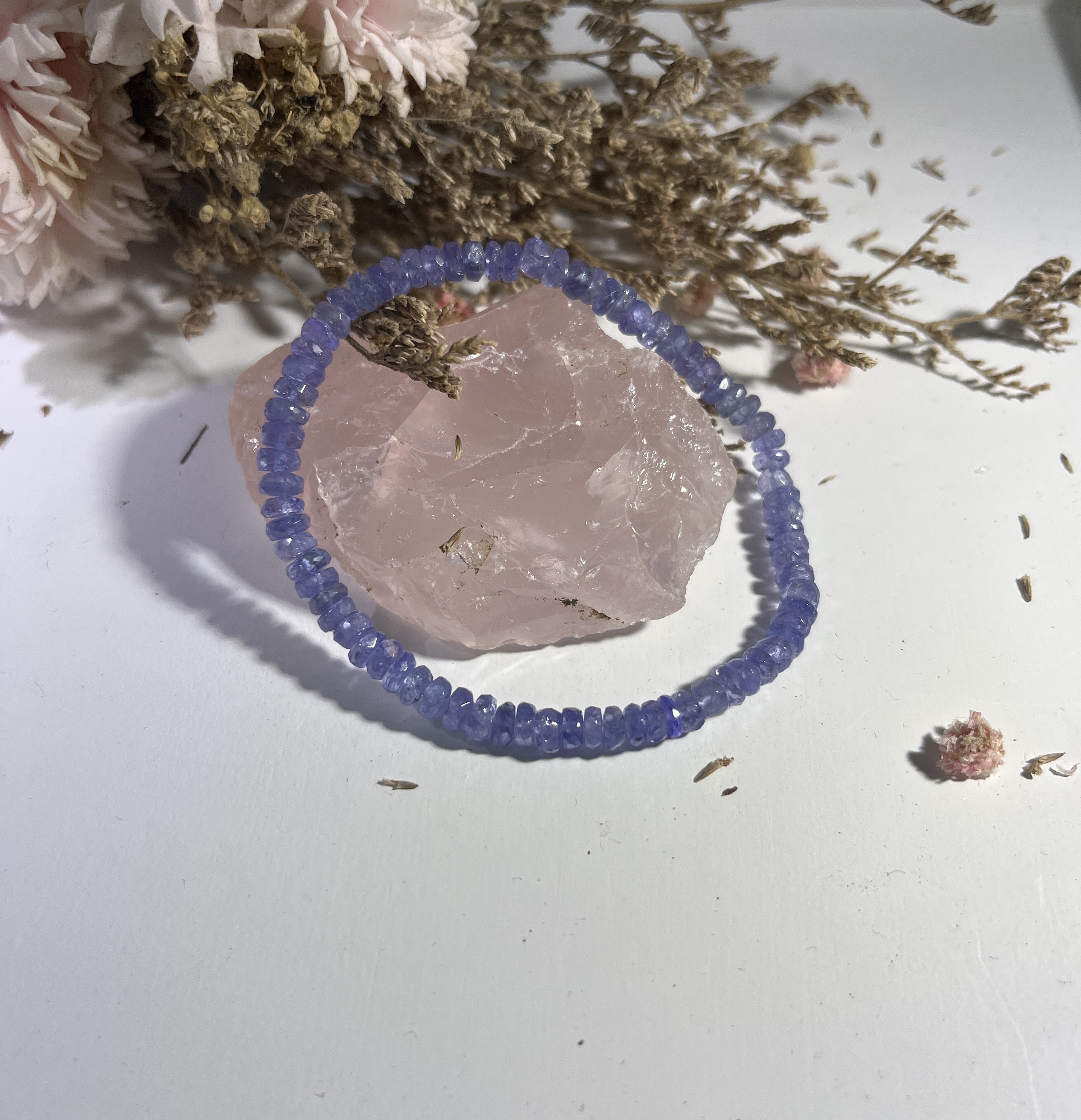 高品質透體坦桑石切面算盤珠 4m+