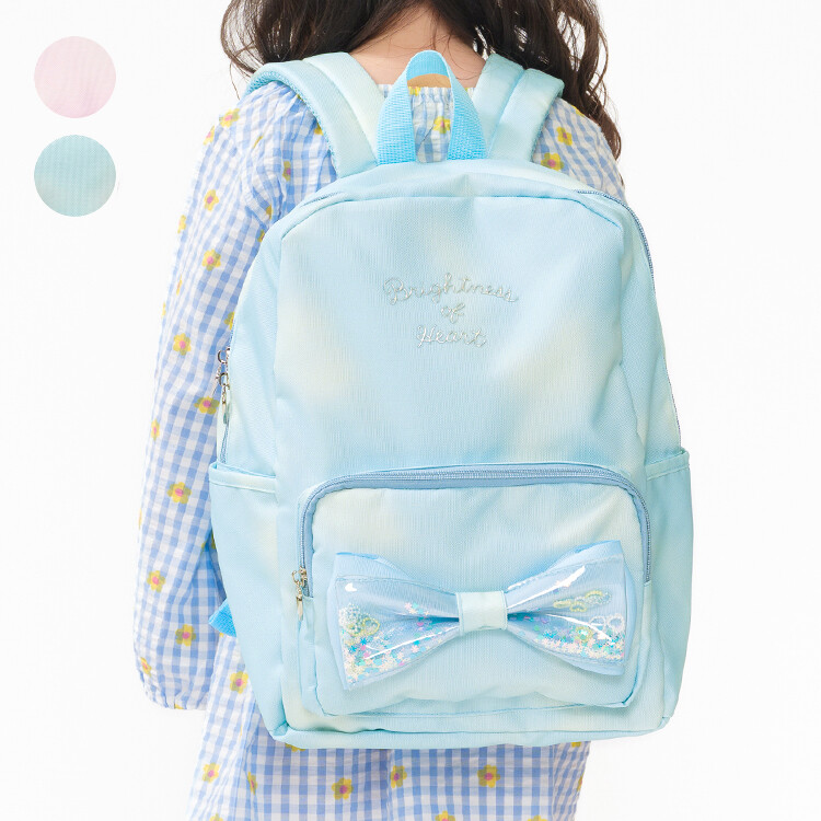 🆕【⭐訂購⭐】 🇯🇵日本直送🌀閃片大蝴蝶結🎀幻彩 撥水加工 兒童背包［2款選］(10L/15L)🌀[ELBD-0065]