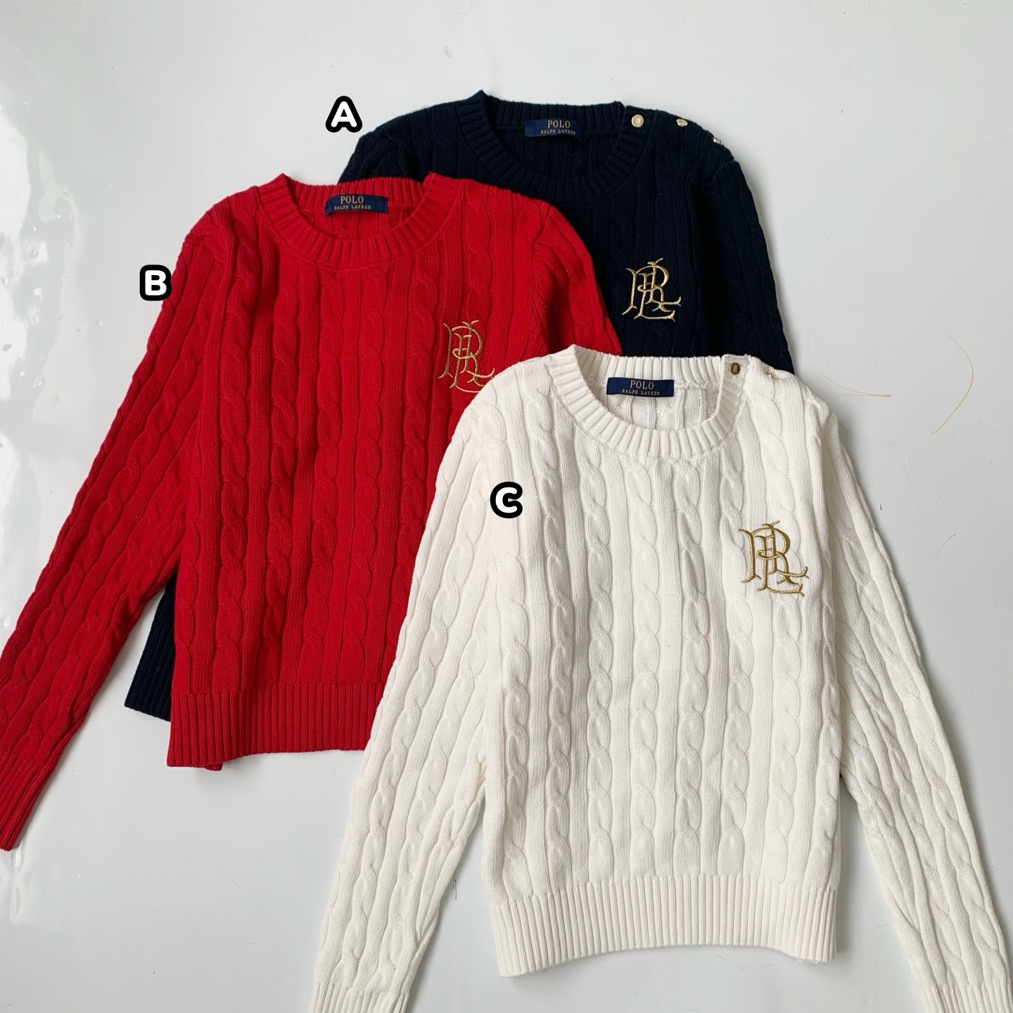 Polo Ralph Lauren 紐帶裝飾絞花圓領冷衫