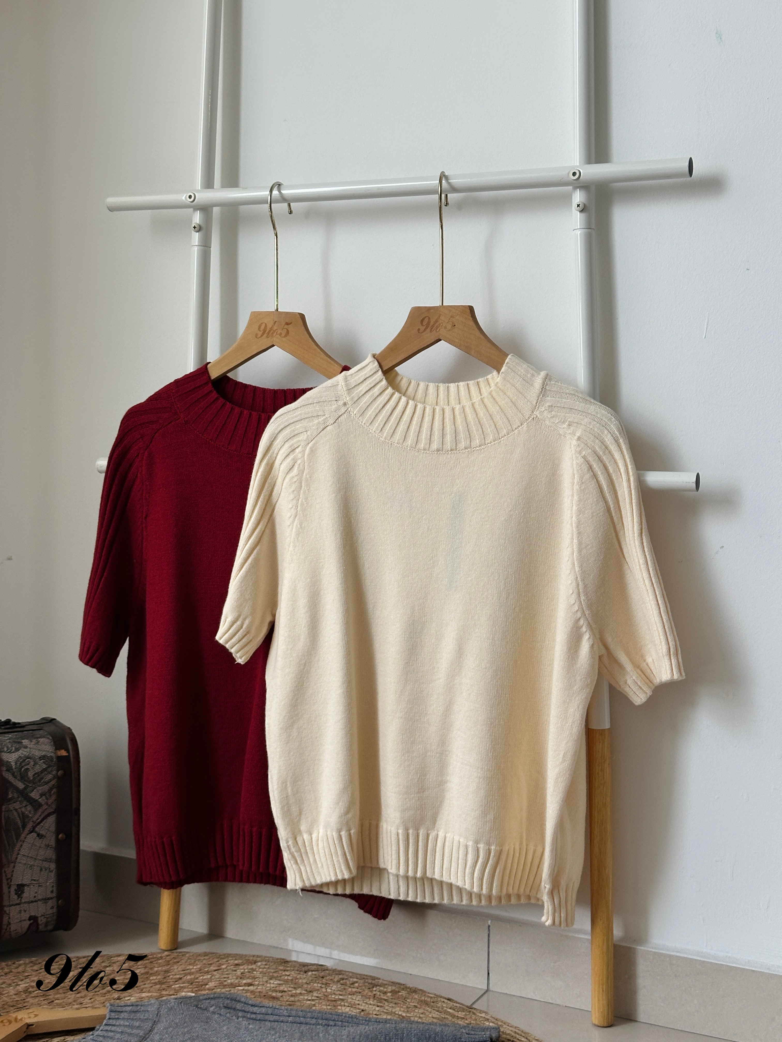 T3939 Round Neck Knit Top - 4 Colors