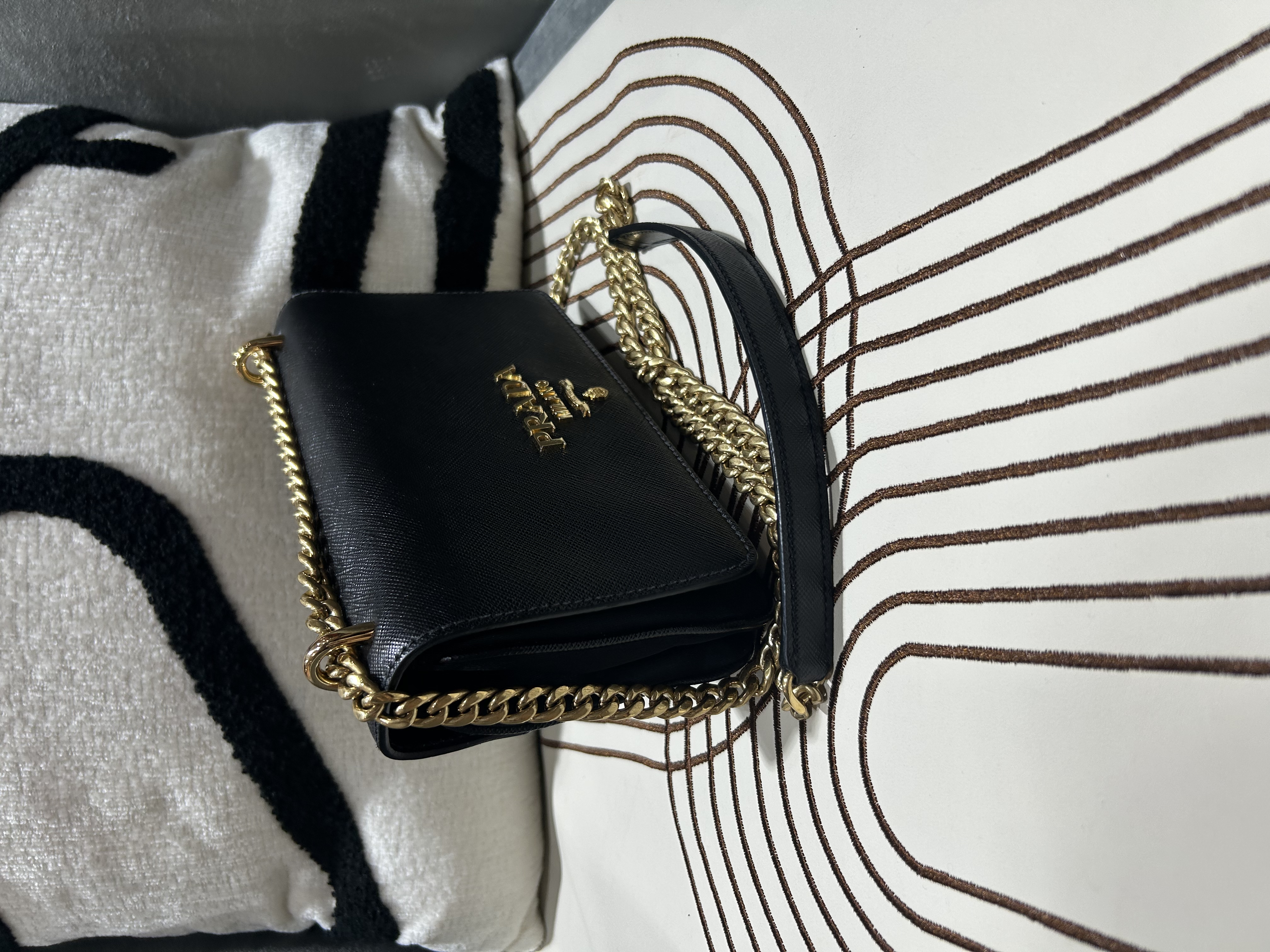 PRADA Pattina Tessuto 1BD144 crossbody bag  100%Authentic,98%new ✅dust bag  