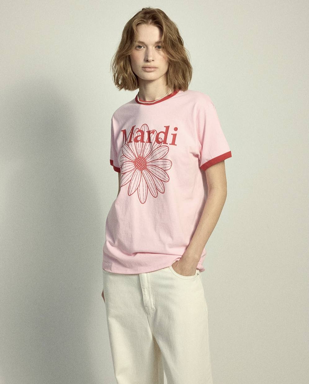 MD79 MARDI: Slim Ringer Tshirt Flowermardi