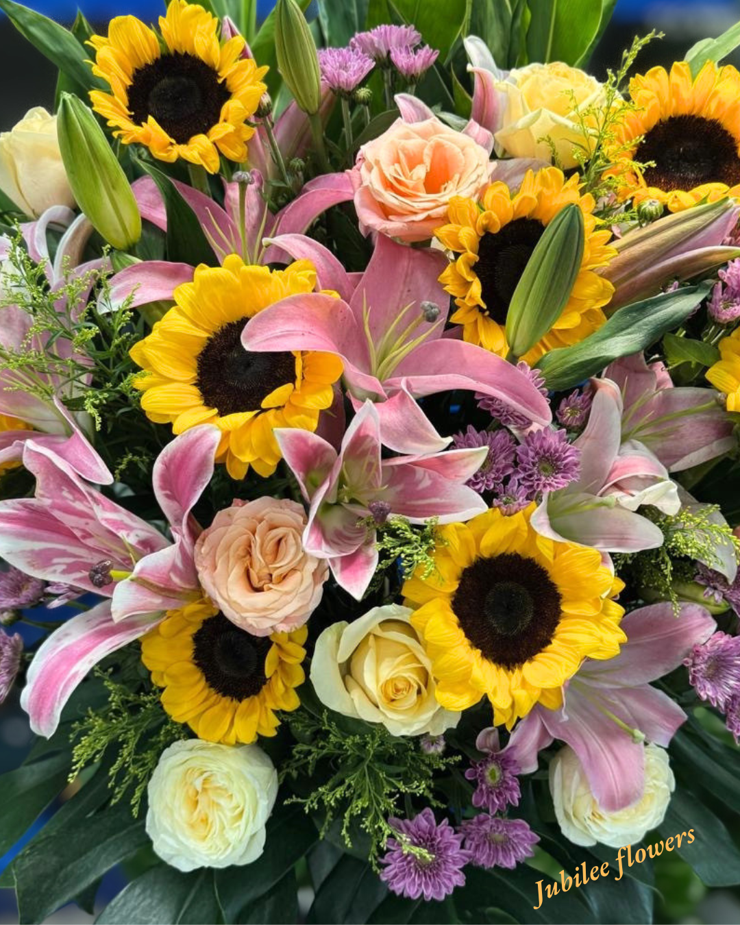 🎉【開張花籃】 向日葵百合高級開業賀籃