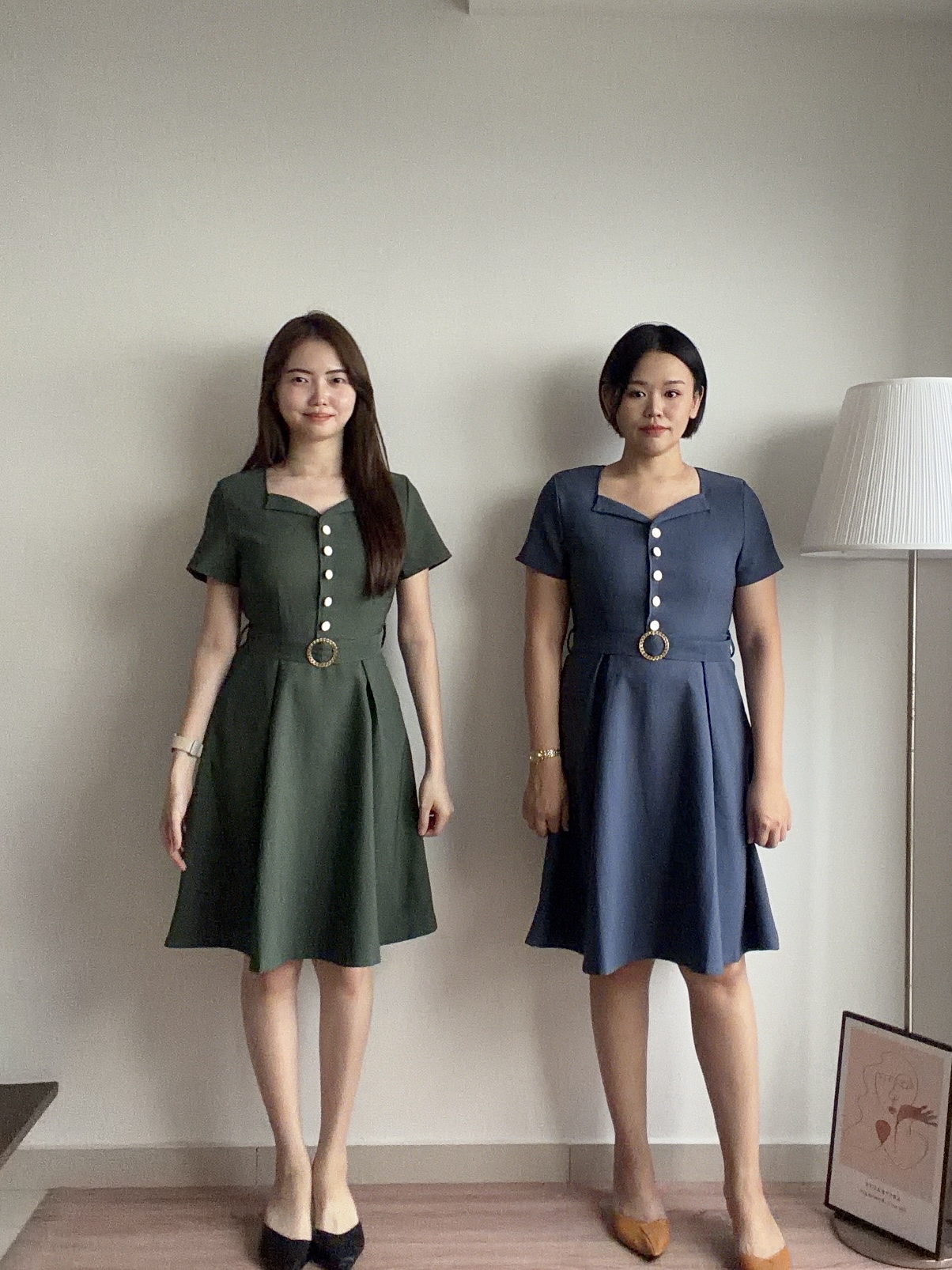 D2382 Sweetheart Collar Midi Dress - 3 Colors 