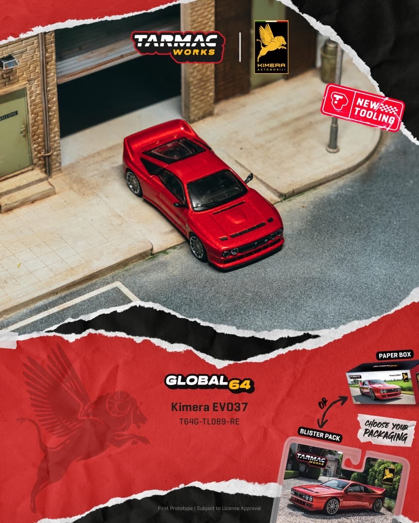 （預訂 Pre Order) Tarmac Works   ( T64G-TL089-RE ) Kimera EVO37 Red