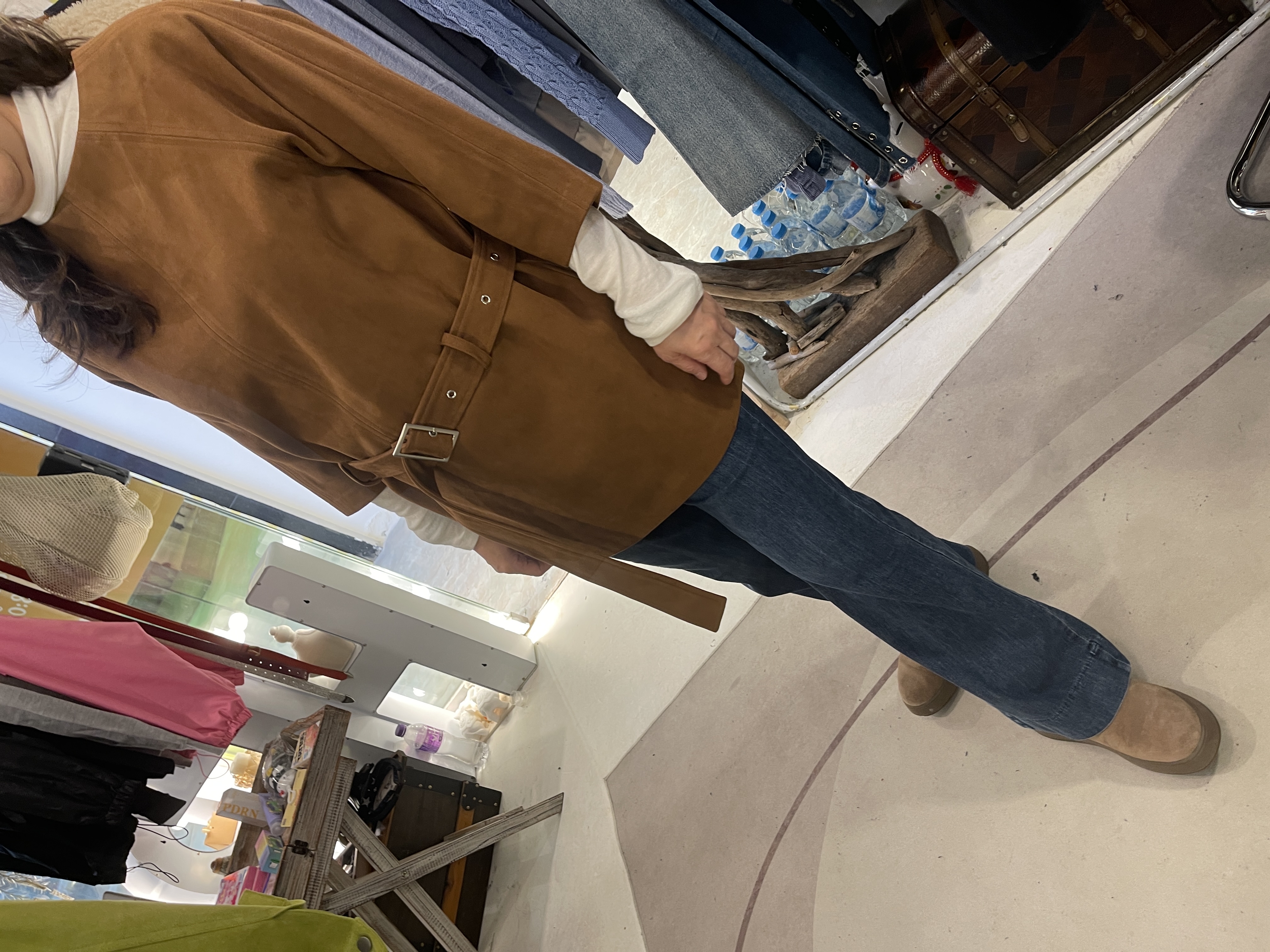 Winter top with belt