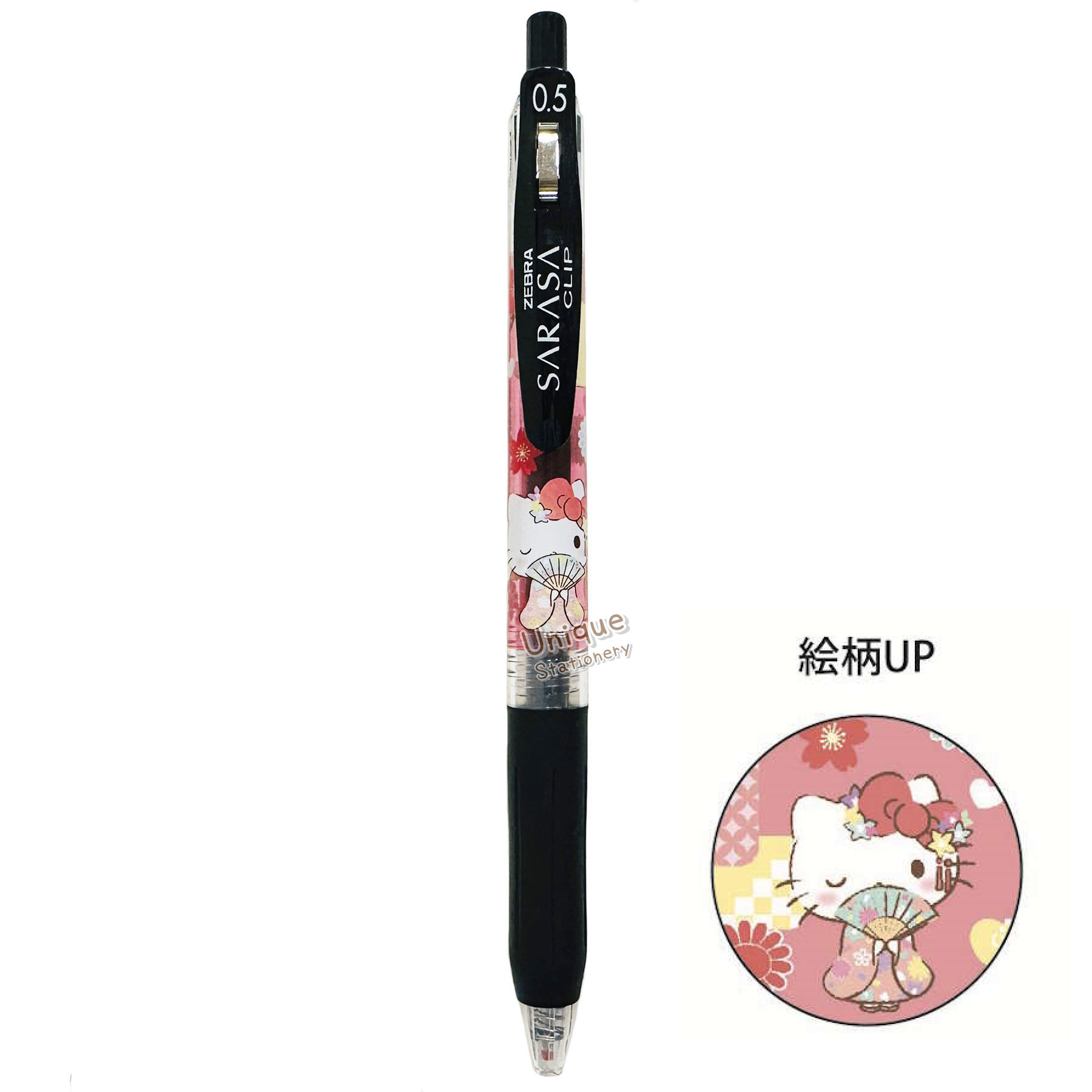 現貨｜【一套6枝】Sanrio Hello Kitty 日本製 Zebra SARASA CLIP 0.5mm 黑色 啫喱筆 套裝 (231178)