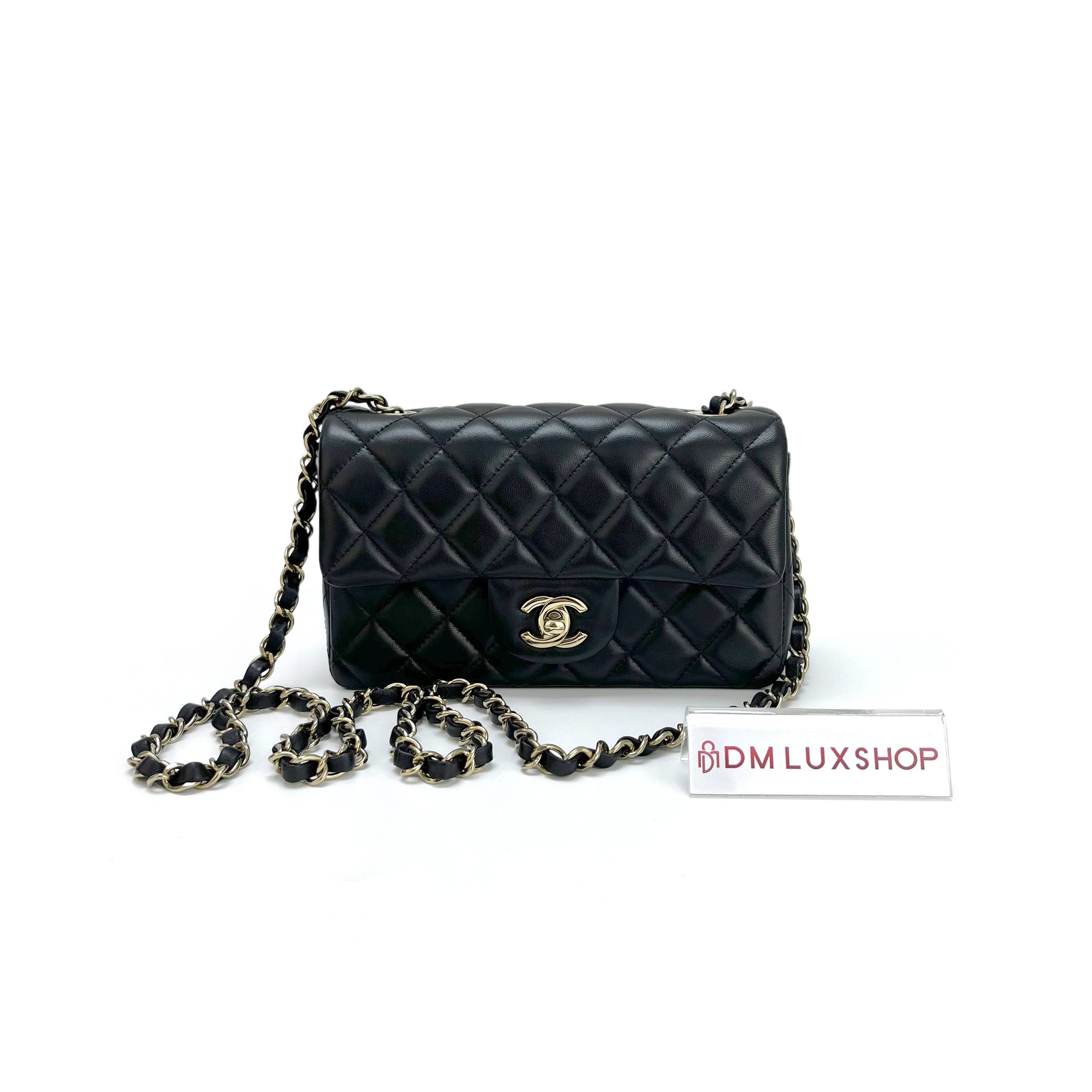 Chanel Black CF Mini Rectangular GHW (Microchip)