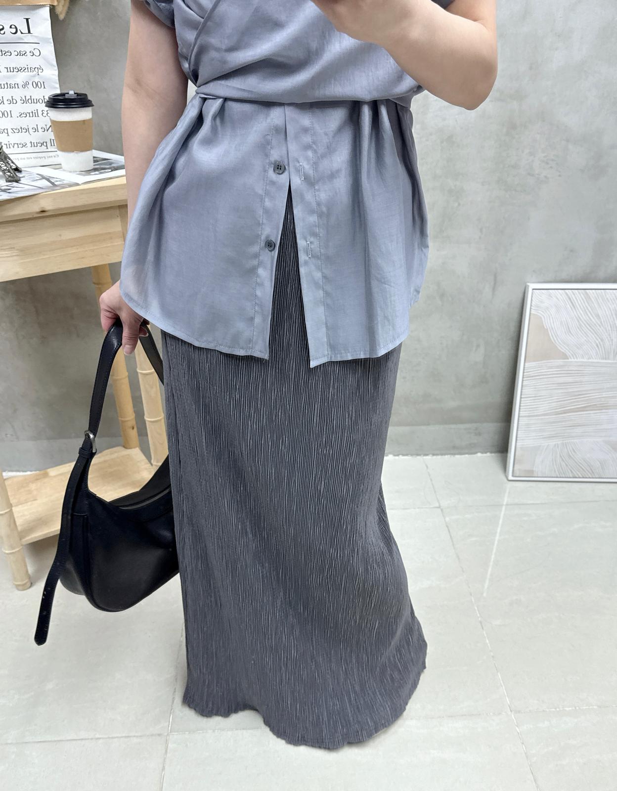 G02 交叉綁腰絲質恤衫