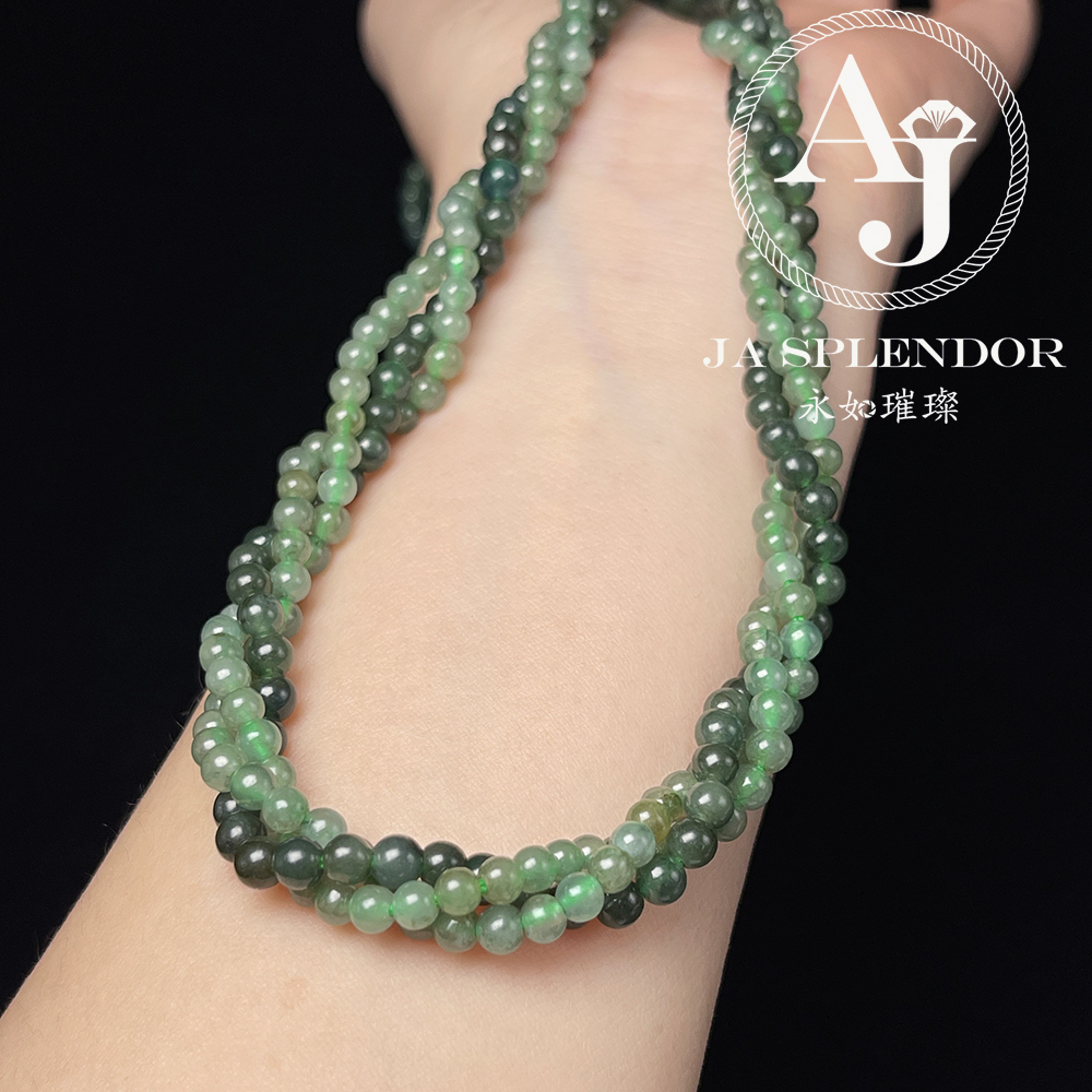 FB-G24 天然翡翠A玉 綠野仙蹤扭紋設計項鏈