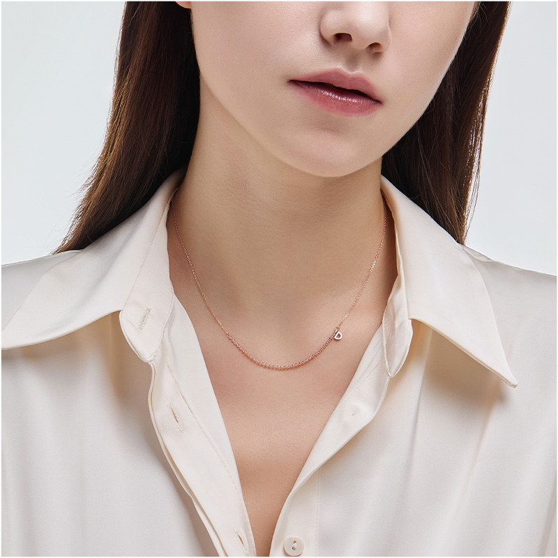 DIDIER DUBOT Miss Doux 14K玫瑰金頸鏈 (JDRNRXF43XX)