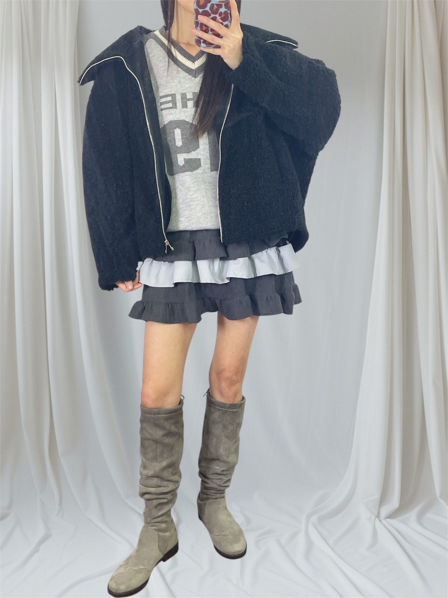 K5535 鬆身款羊羔毛褸