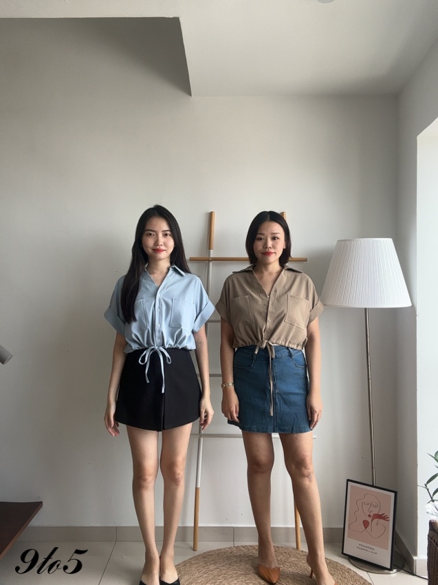 T4235 Short Sleeves Oversized Shirt
