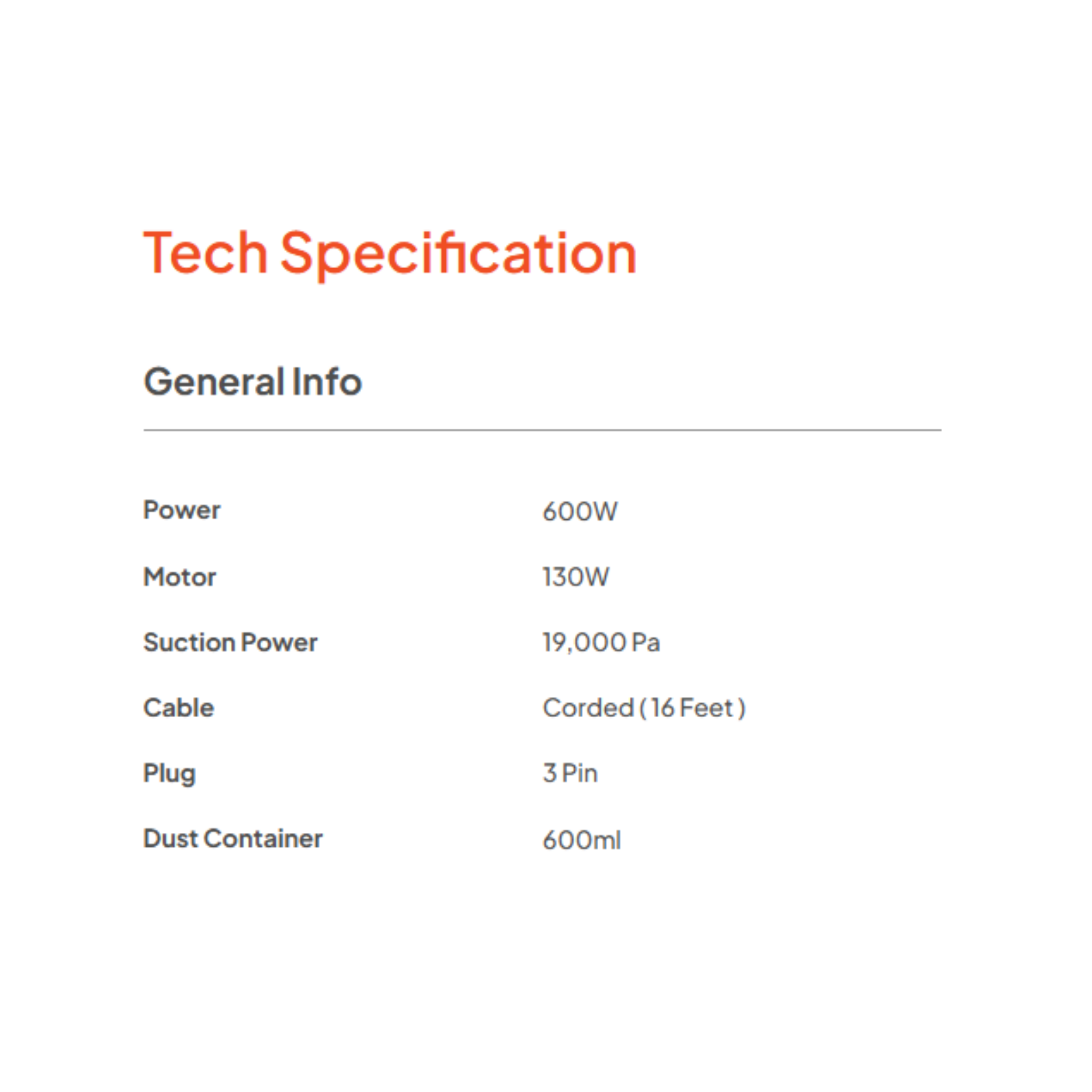 Russell Taylors 600W Handheld Vacuum Cleaner (VC21)