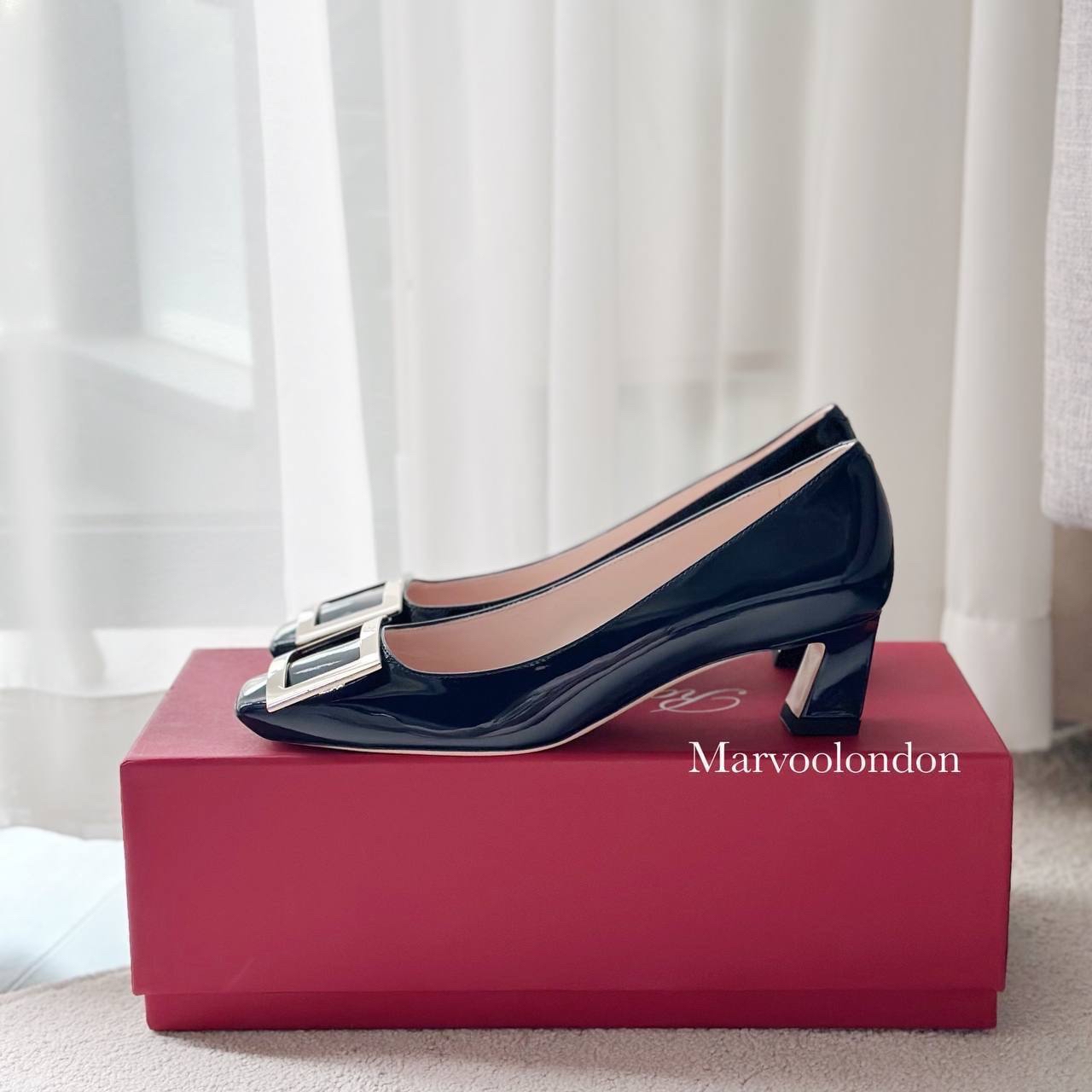 7月1-3日限時優惠💖訂貨🍒RV navy 漆皮4.5cm   Size 36 36.5 only