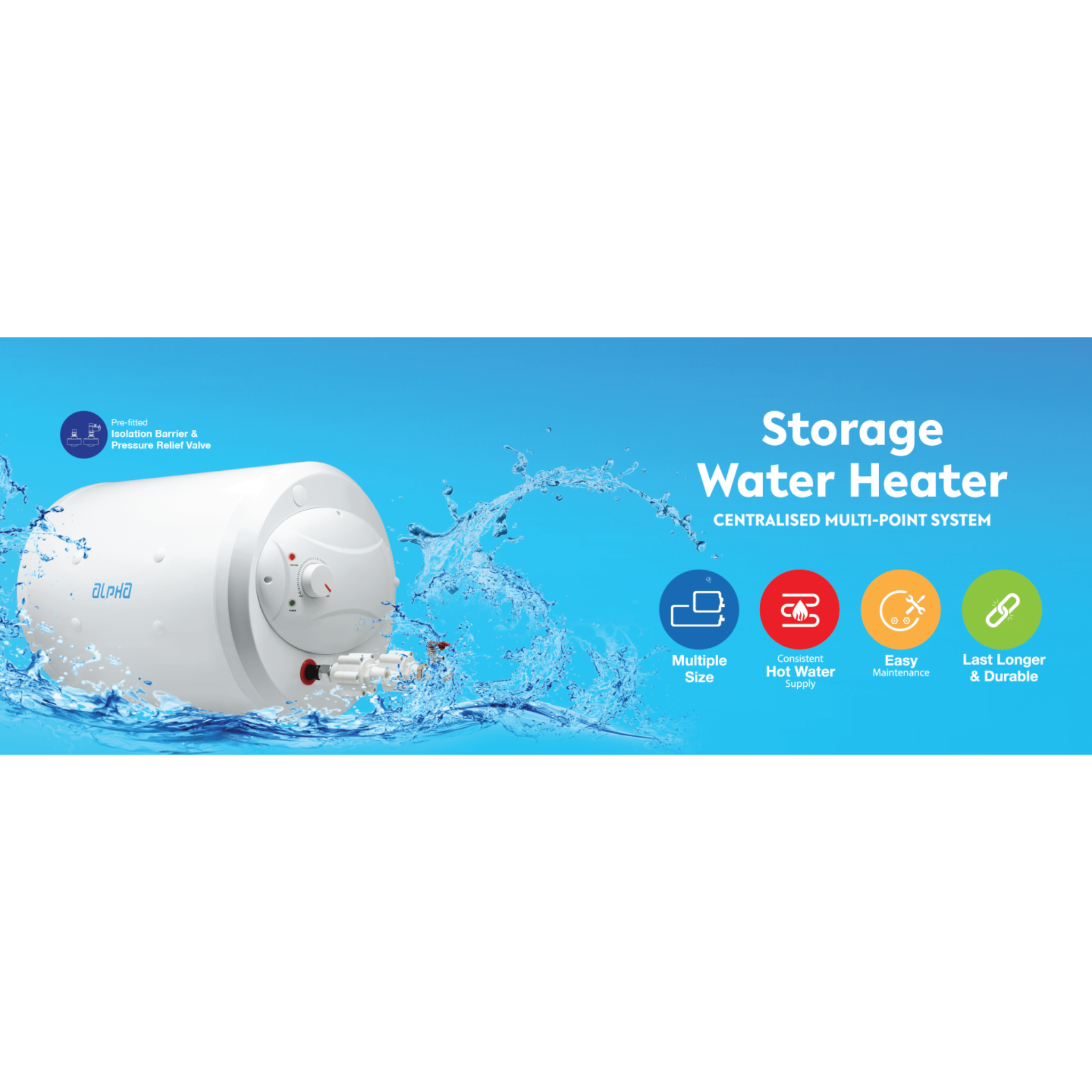 Alpha Centralised Horizontal Storage Water Heater (AST-H)