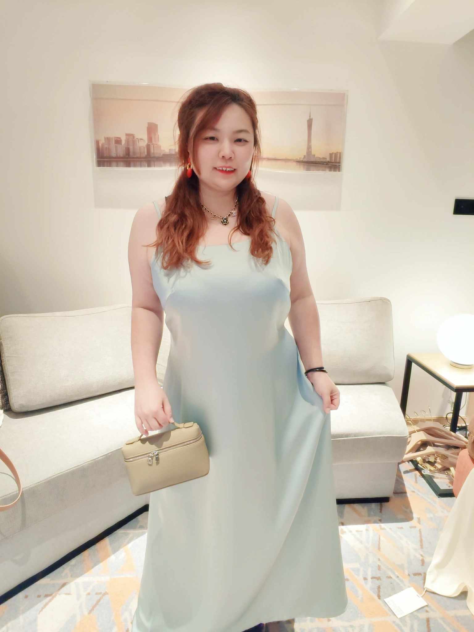 YCI01 26027 高级缎面吊带长礼服连身裙