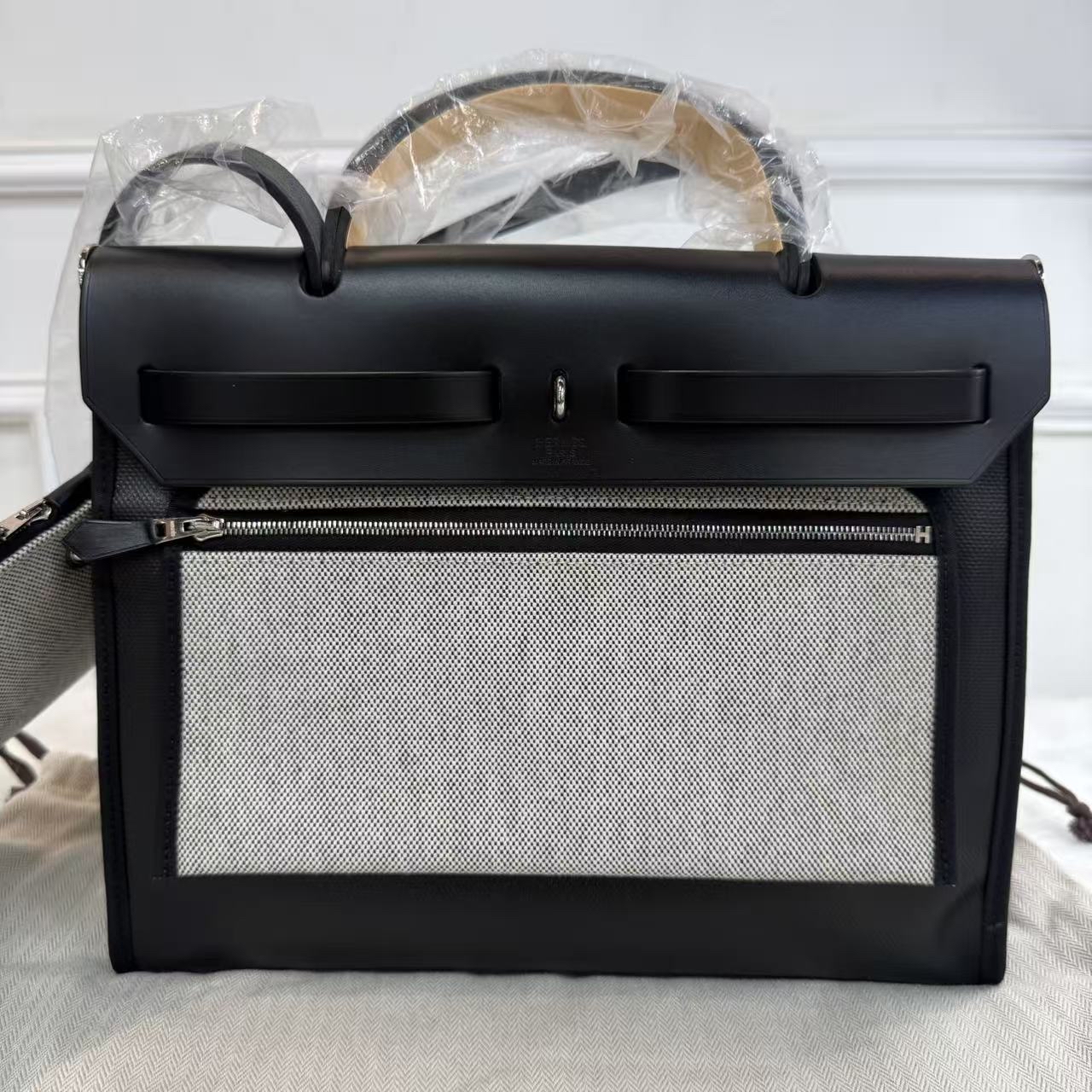 Hermes herbag31 子母袋 黑色拼防水塗層