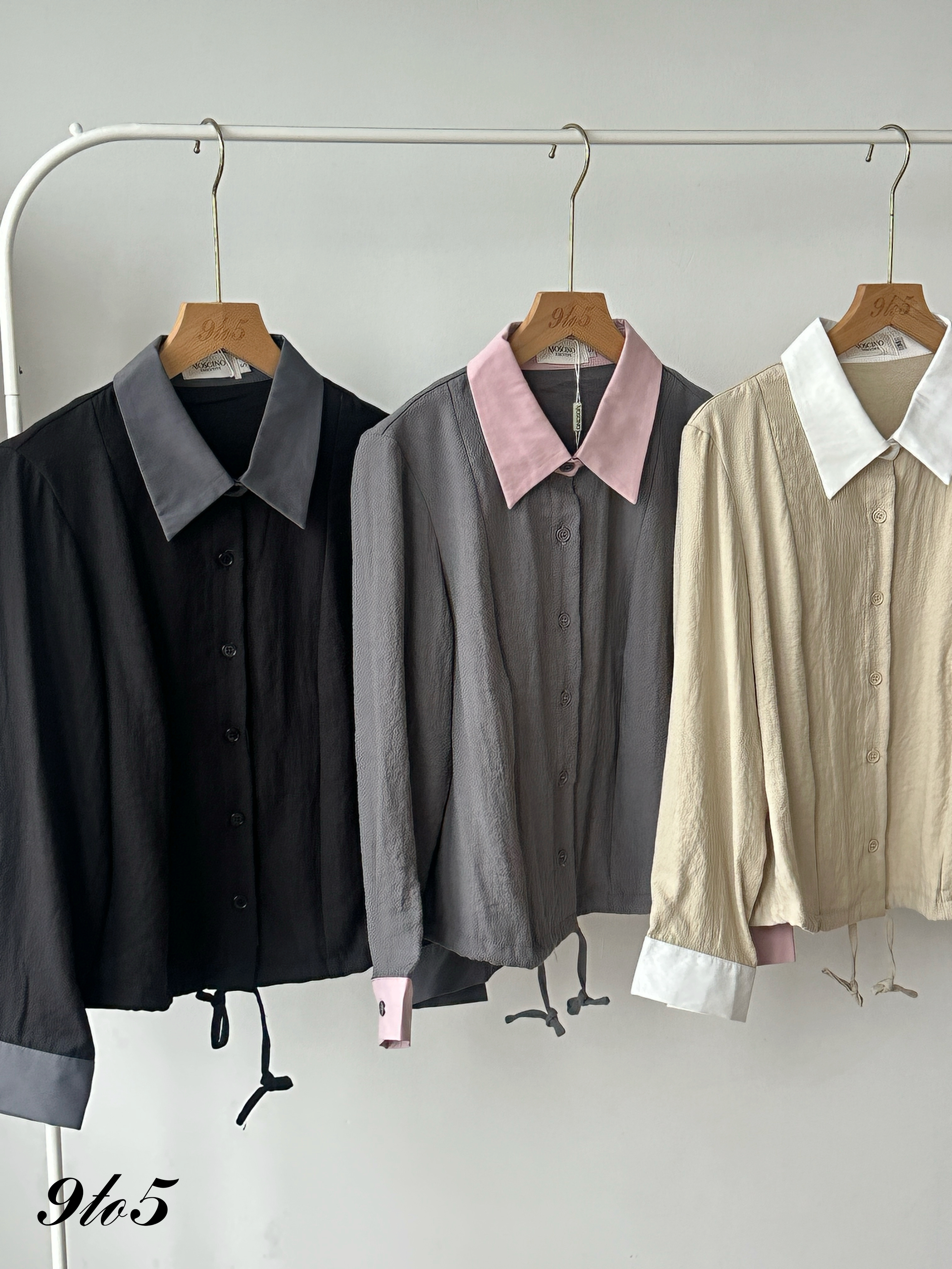T4324 Contrast Long Sleeve Shirt - 3 Colors 