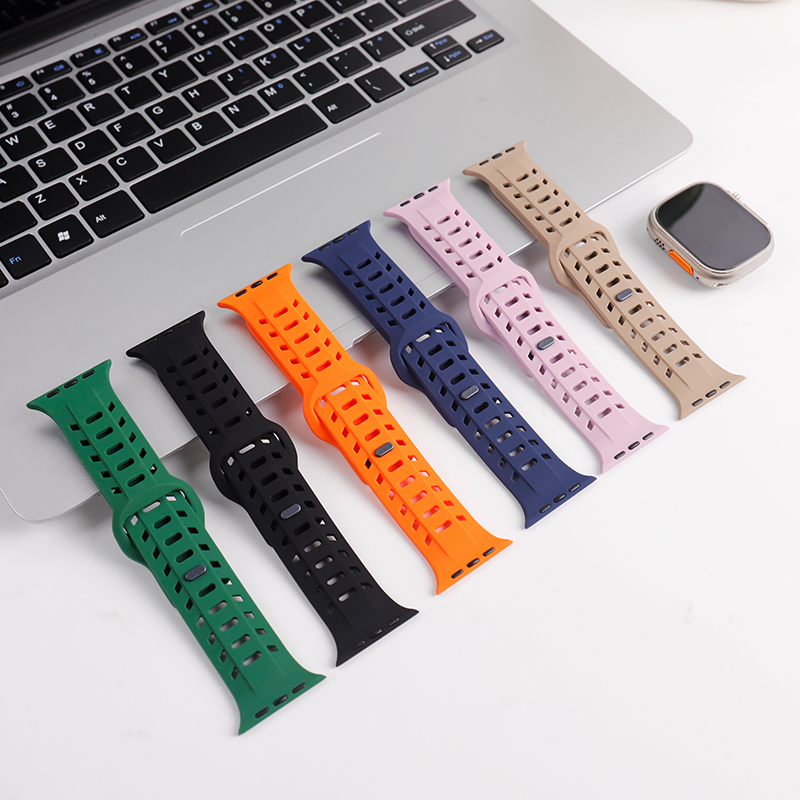 智能手錶帶 鯊魚矽膠錶帶