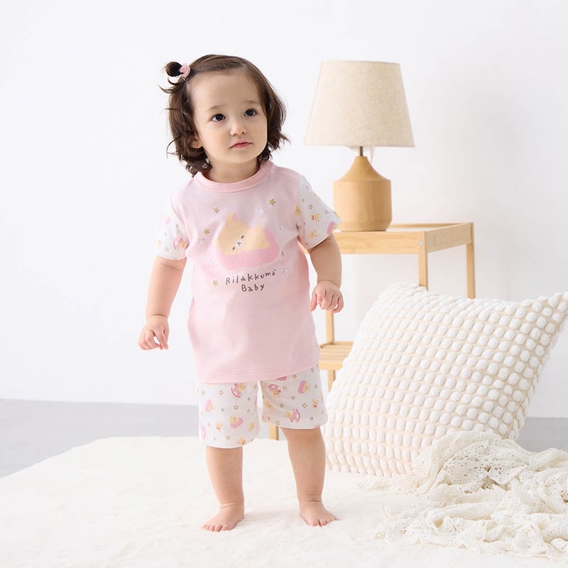 🇯🇵預訂 日本直送🇯🇵Rilakkuma Baby鬆弛熊系列兩色人物印花包腹短袖家居服上下套裝