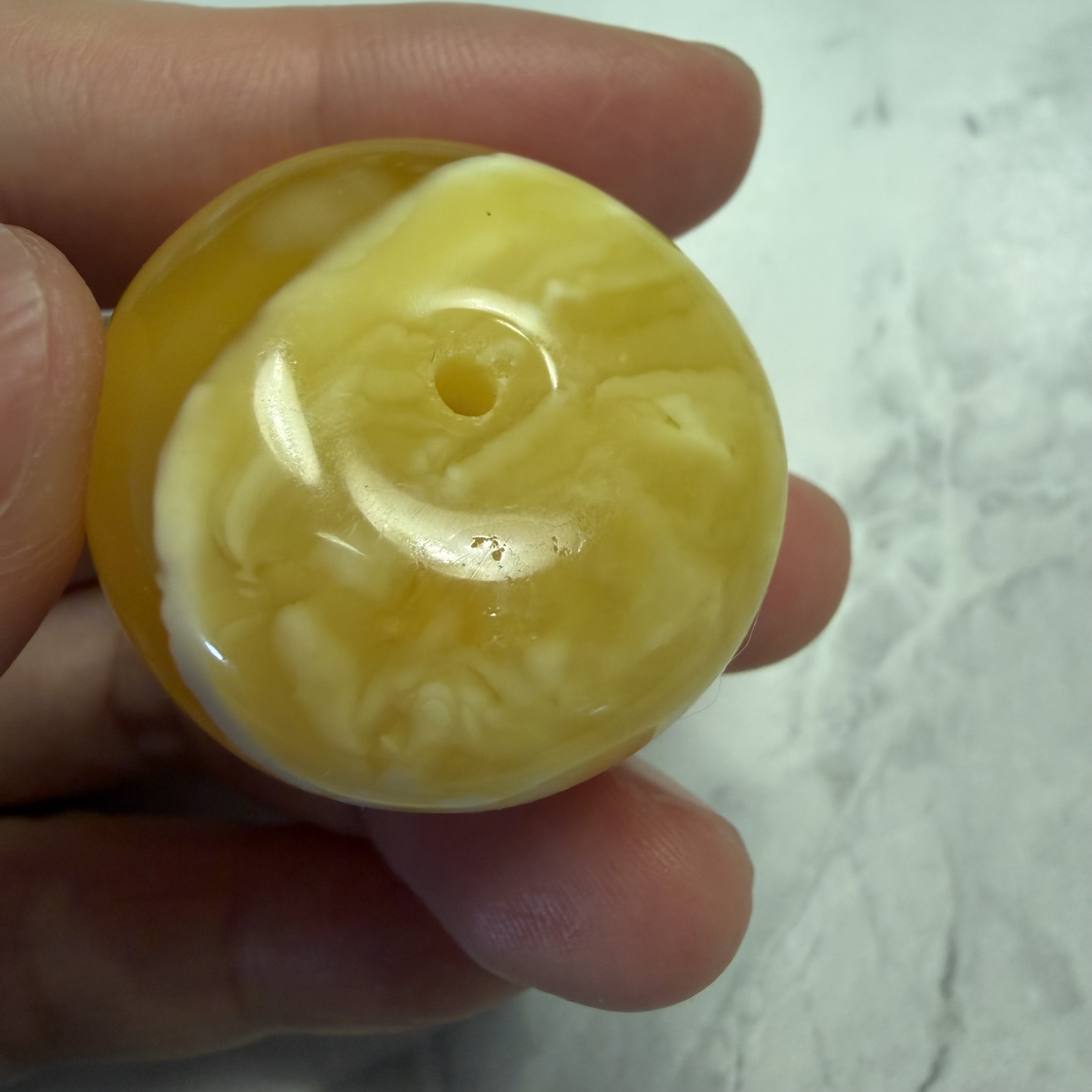 ［閉店一口價］波羅的海金瓷白平安扣［瑕疵］