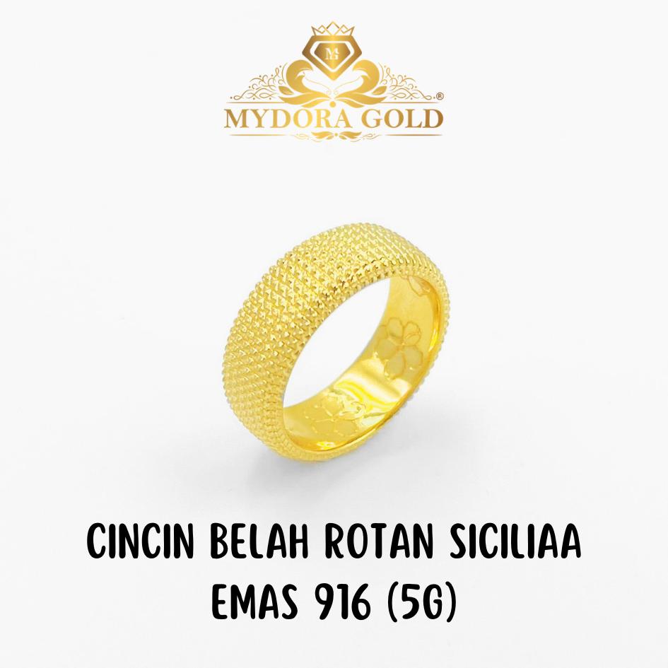 MYDORA Cincin Belah Rotan Siciliaa (5G) l EMAS 916/22K